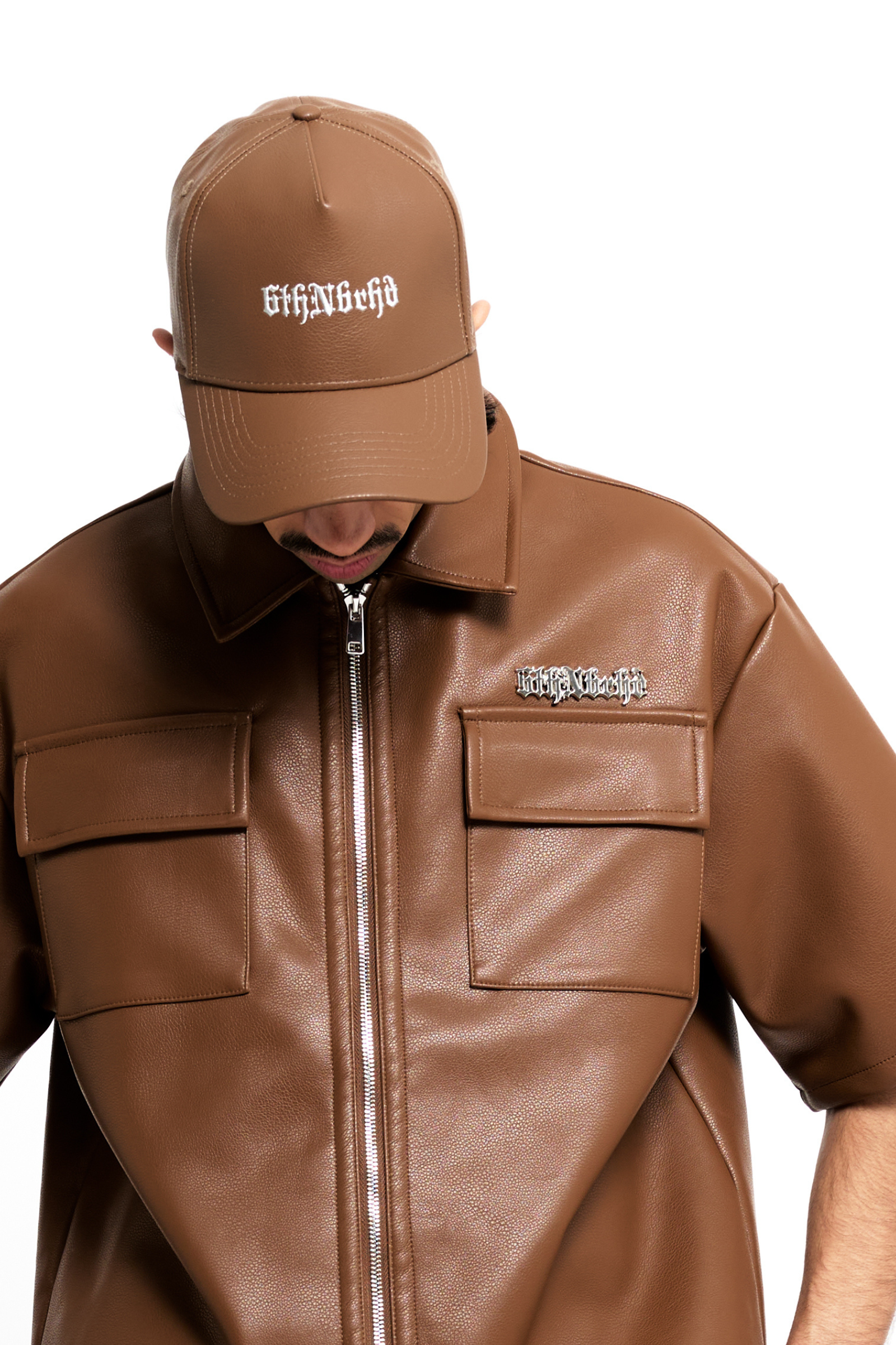 "Chaos" Faux Leather Shirt