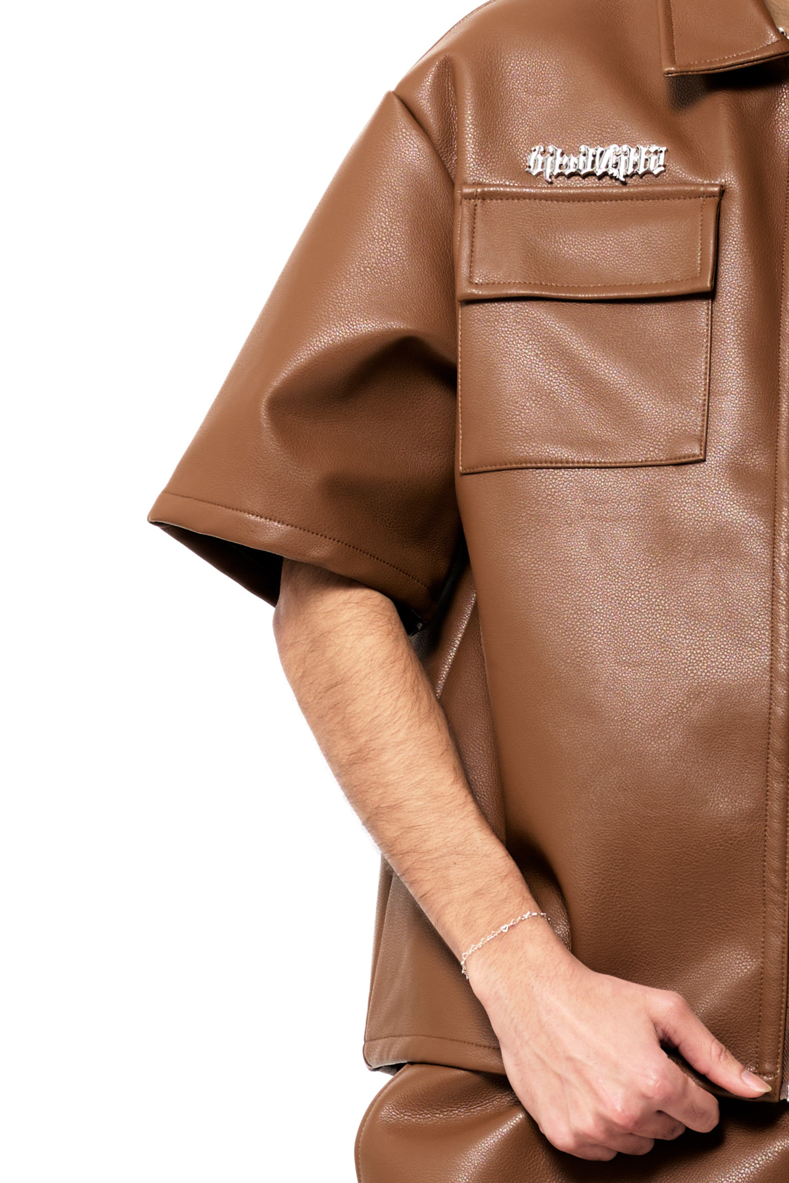 "Chaos" Faux Leather Shirt