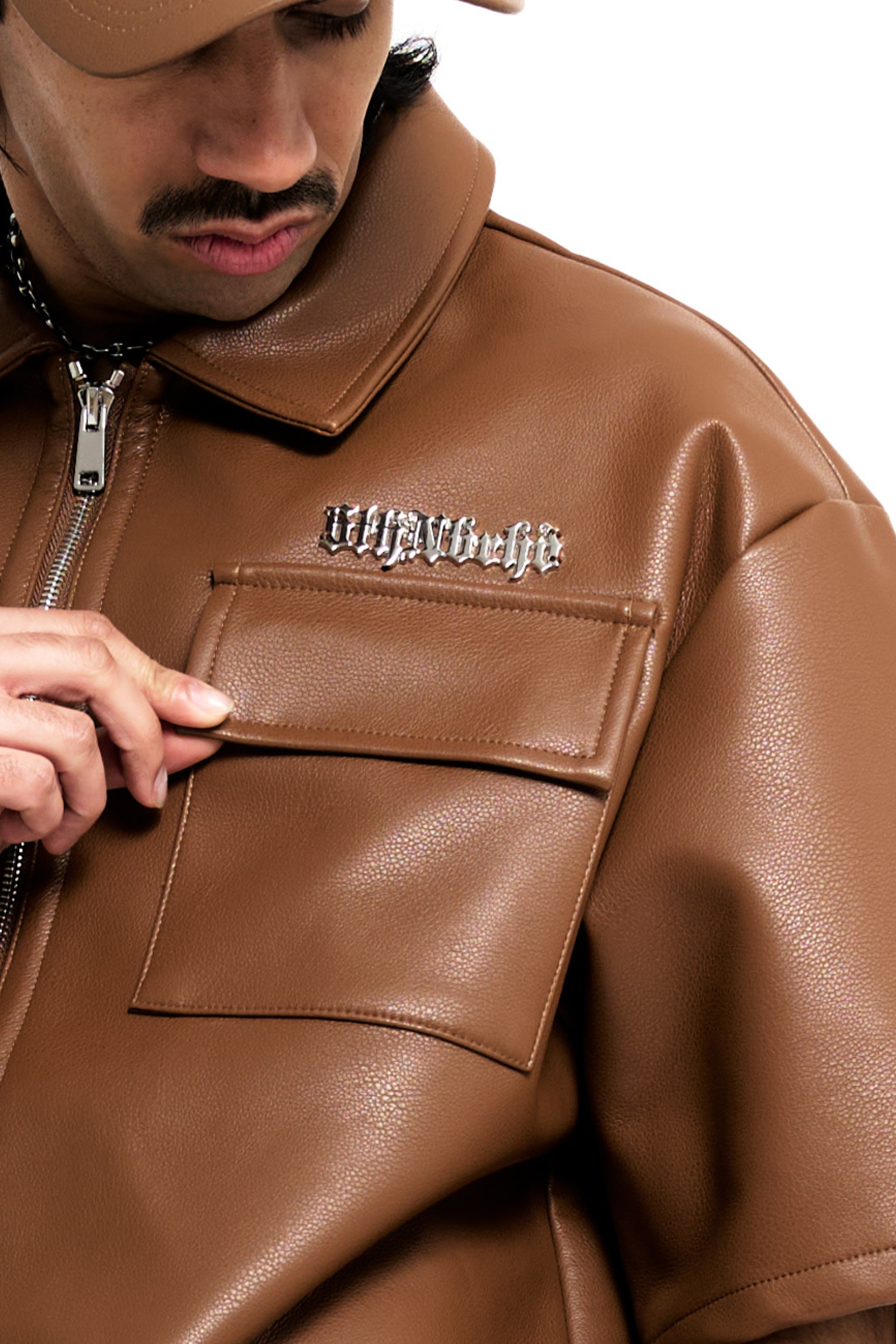 "Chaos" Faux Leather Shirt