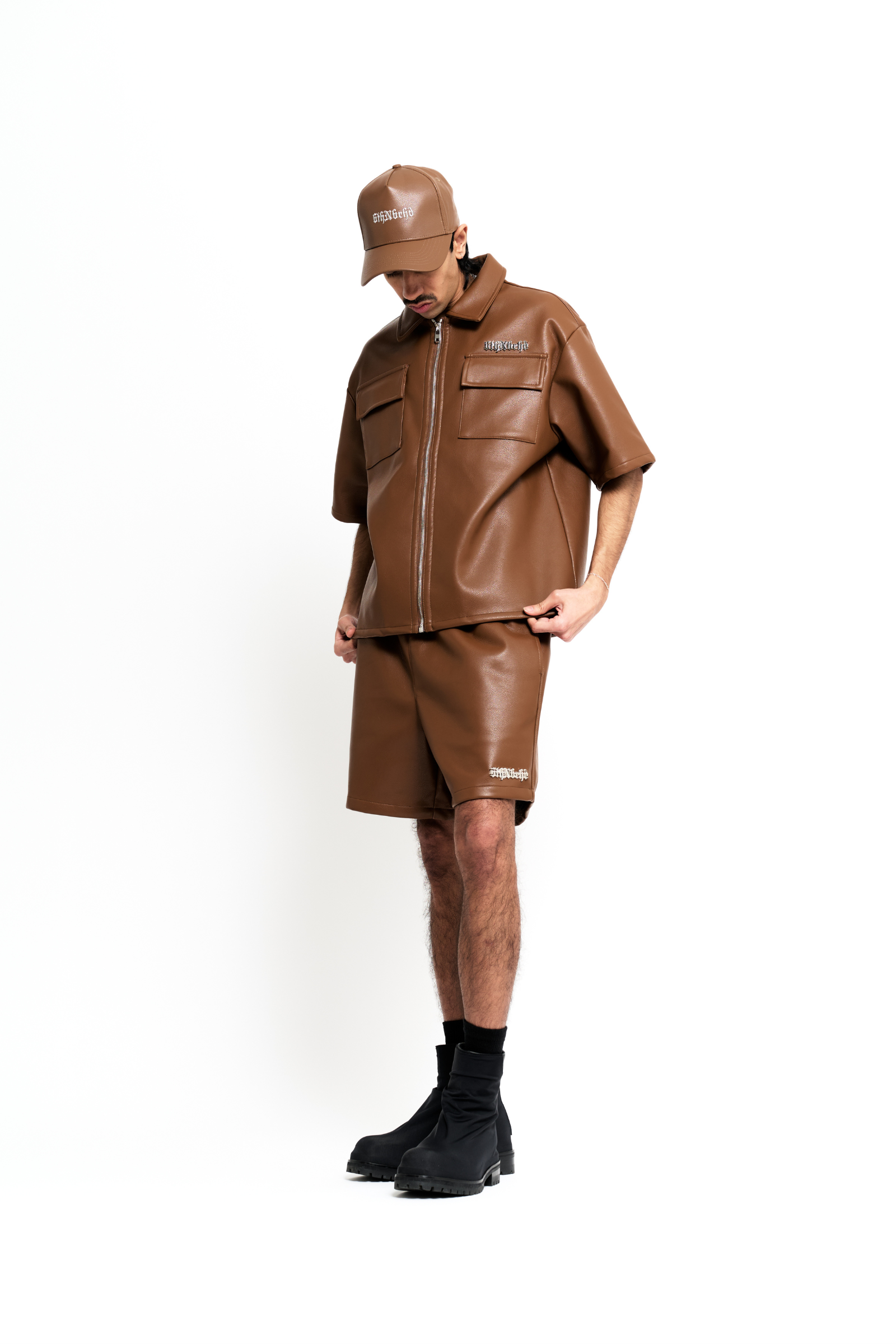 "Chaos" Faux Leather Shirt