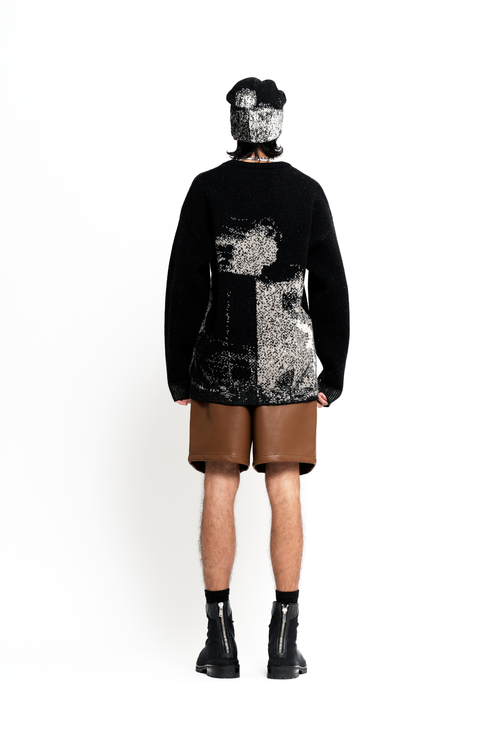 "Global" Leather Shorts Mocha