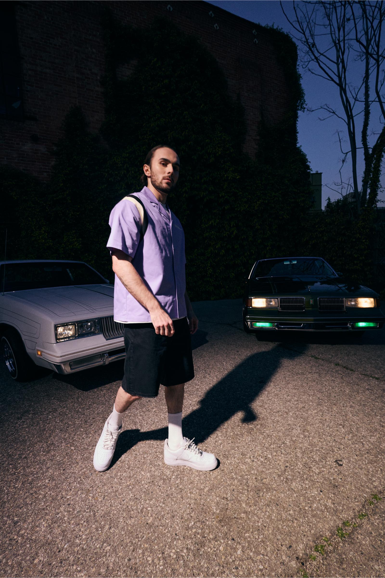 "In My Lane" Boxy Woven Shirt Purple