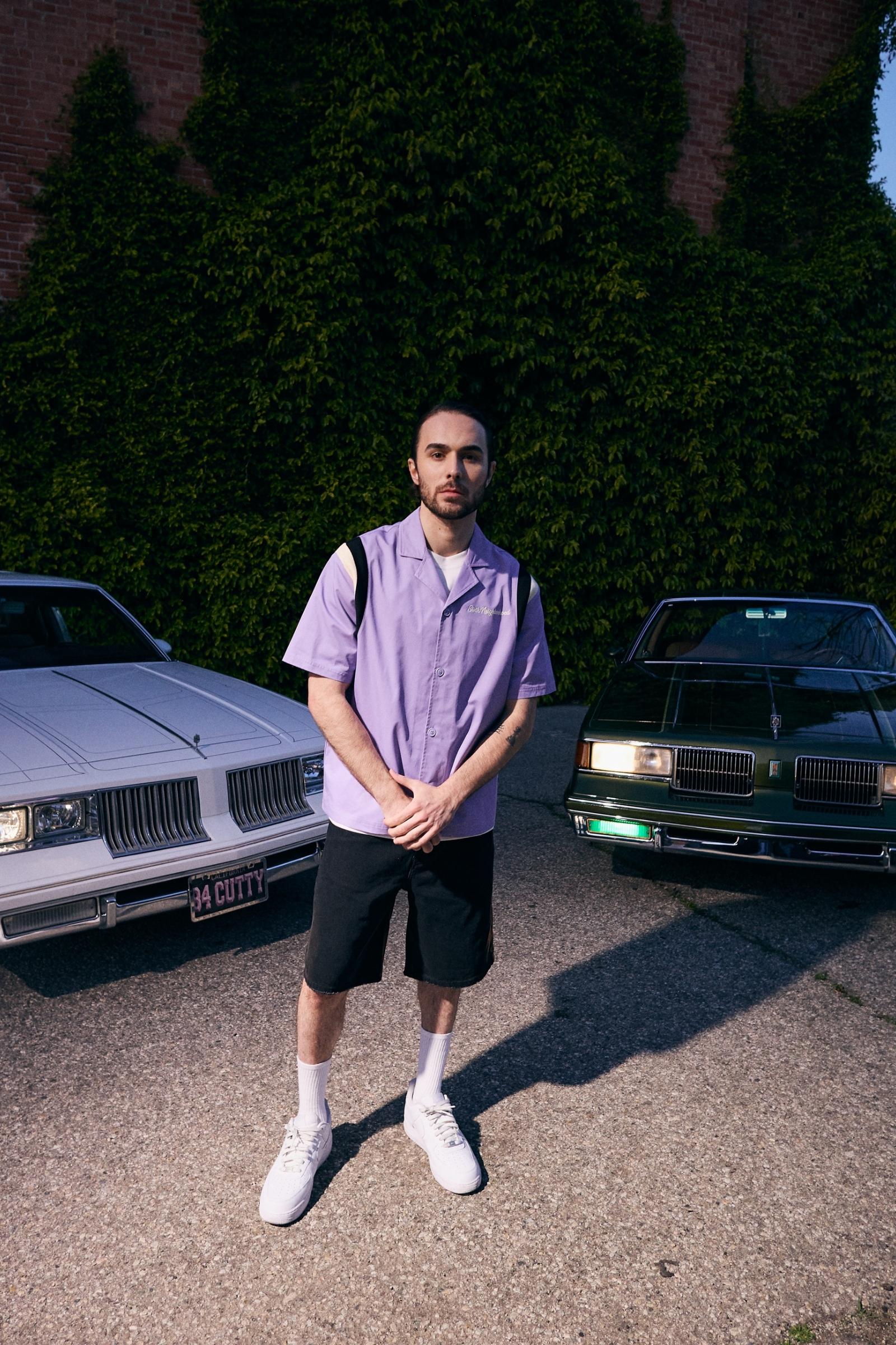 "In My Lane" Boxy Woven Shirt Purple