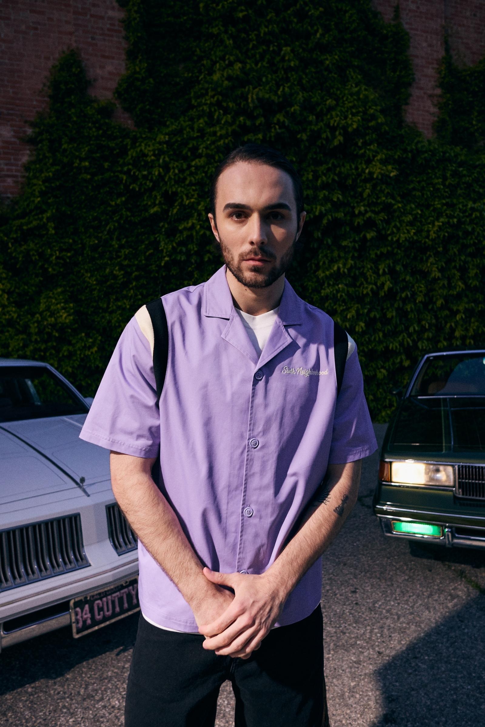 "In My Lane" Boxy Woven Shirt Purple