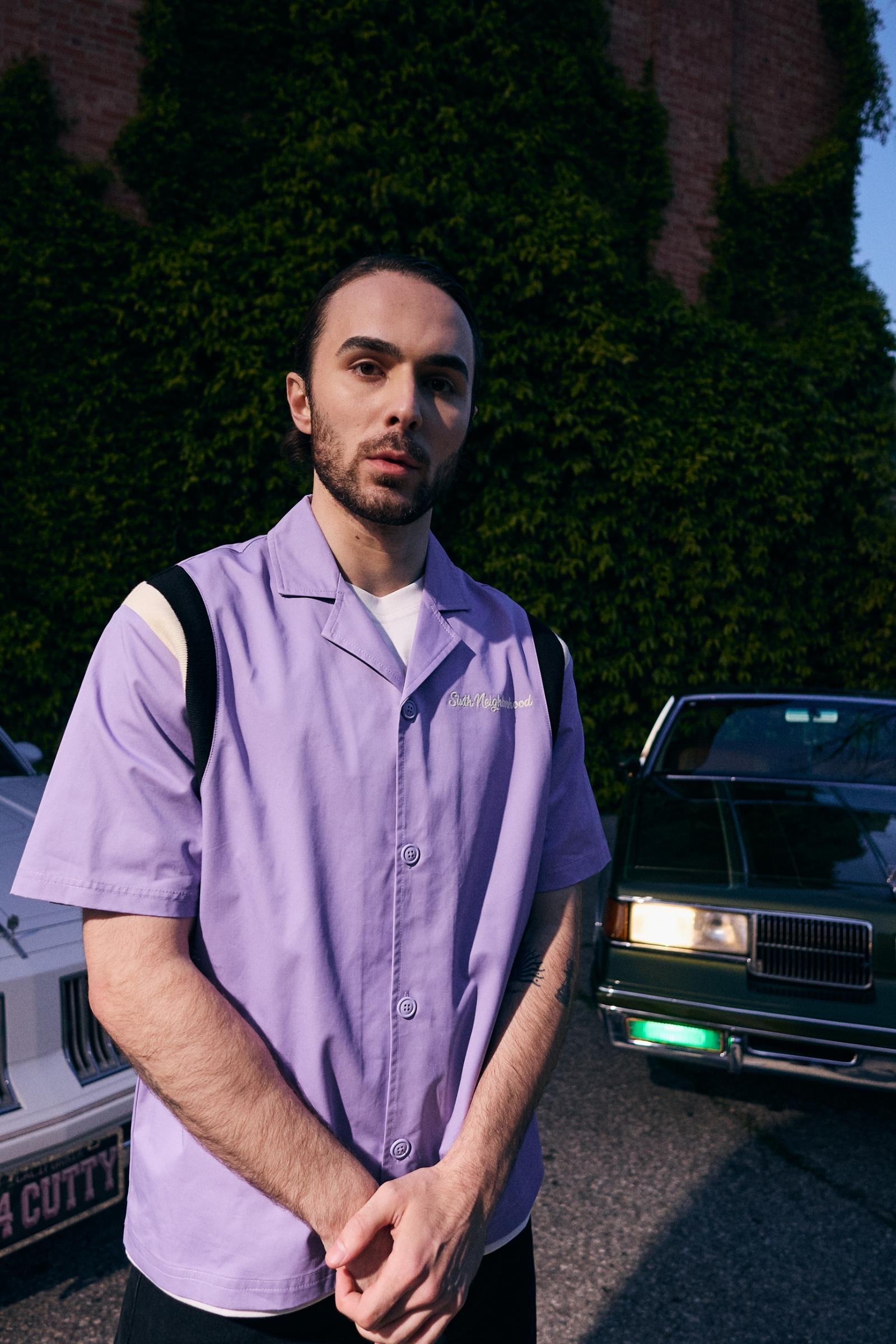 "In My Lane" Boxy Woven Shirt Purple