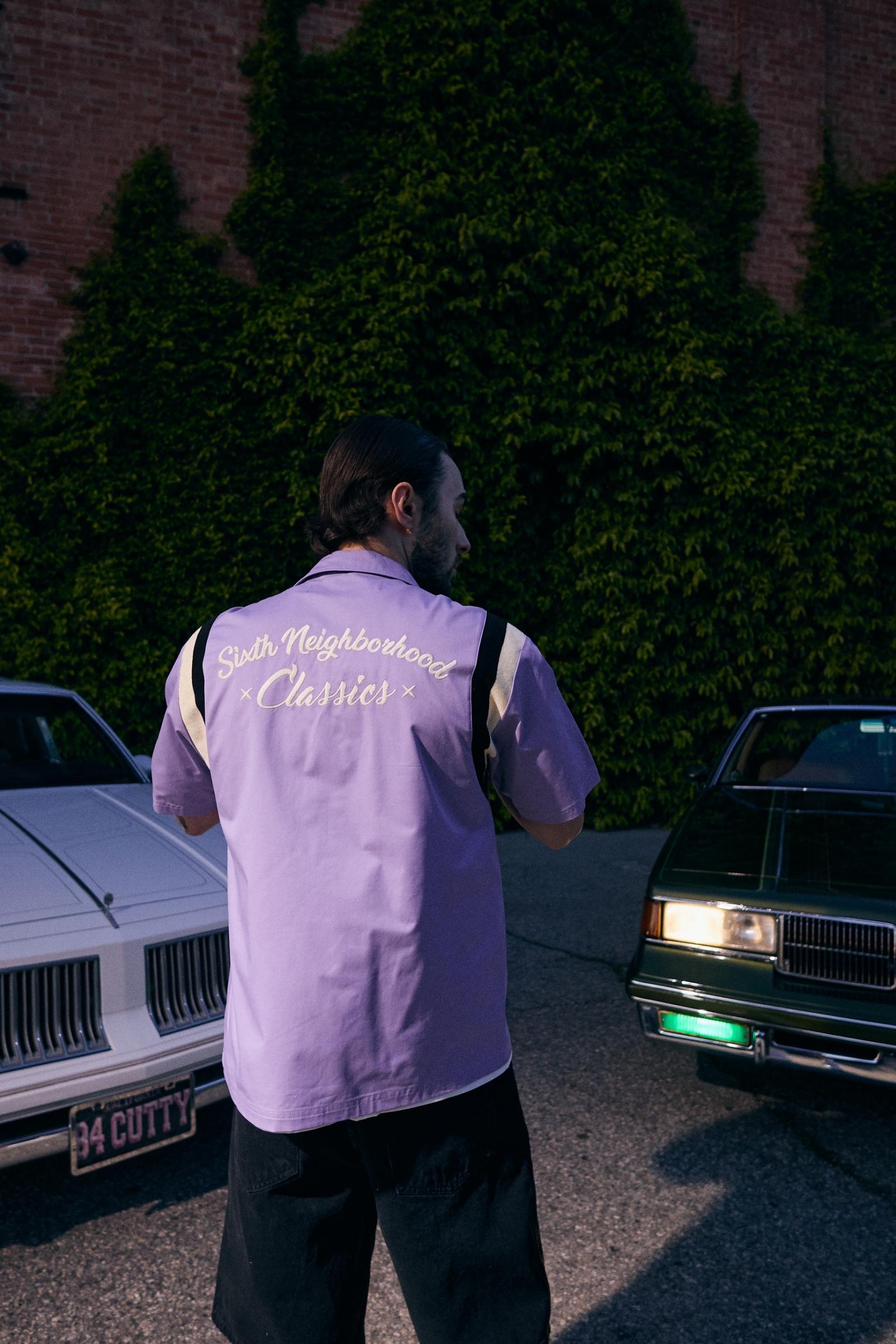 "In My Lane" Boxy Woven Shirt Purple