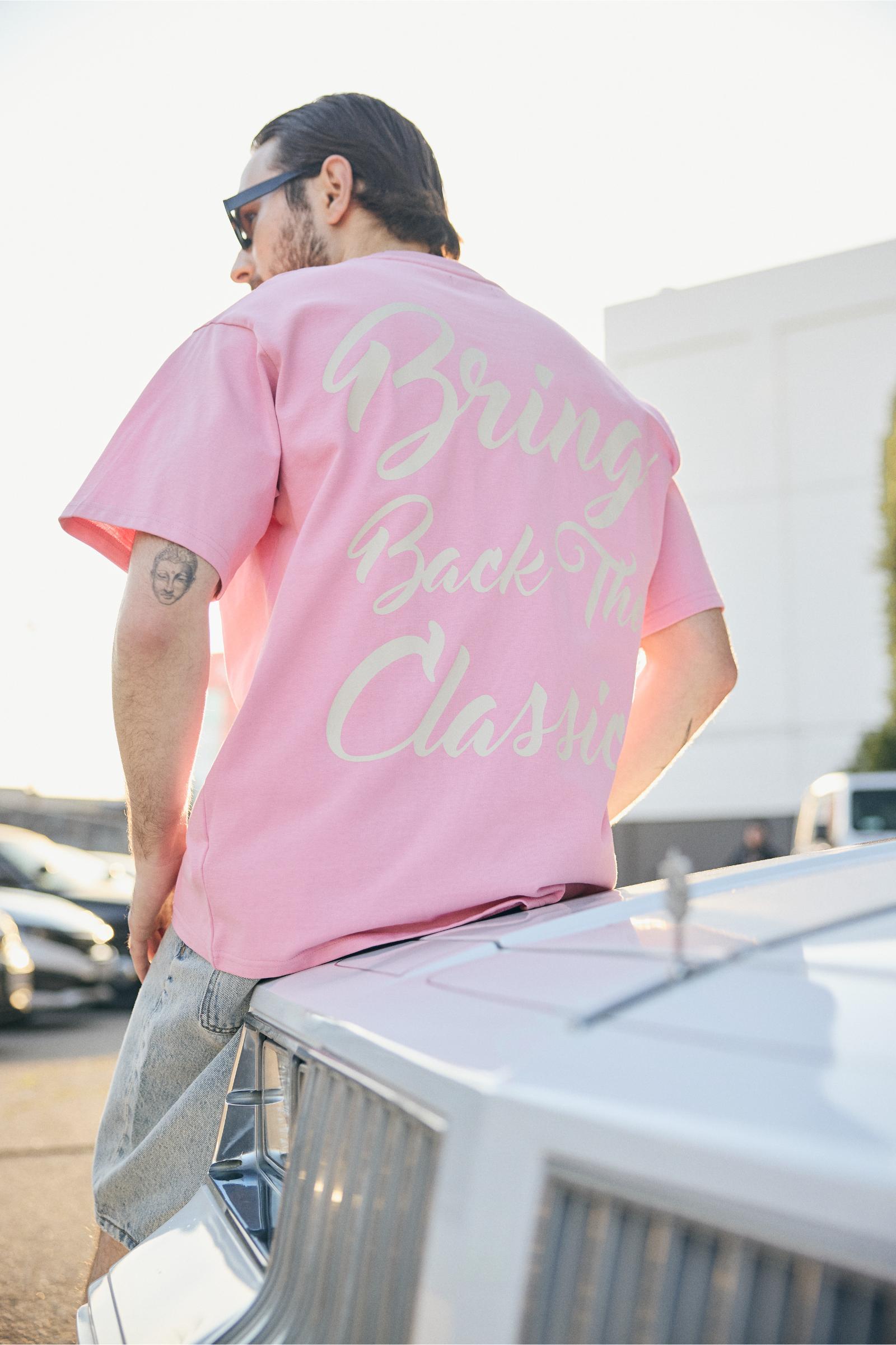 "Classic Is Back" Boxy Tee Pink