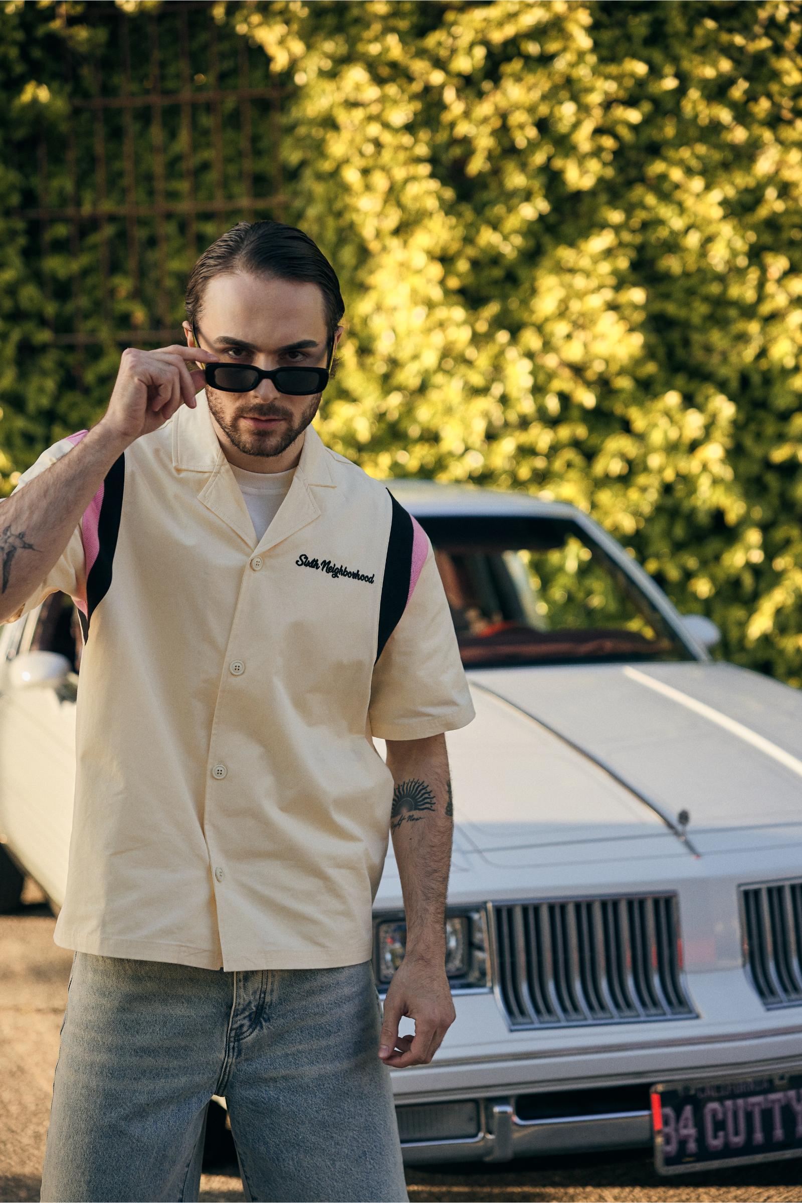 "In My Lane" Boxy Woven Shirt Cream