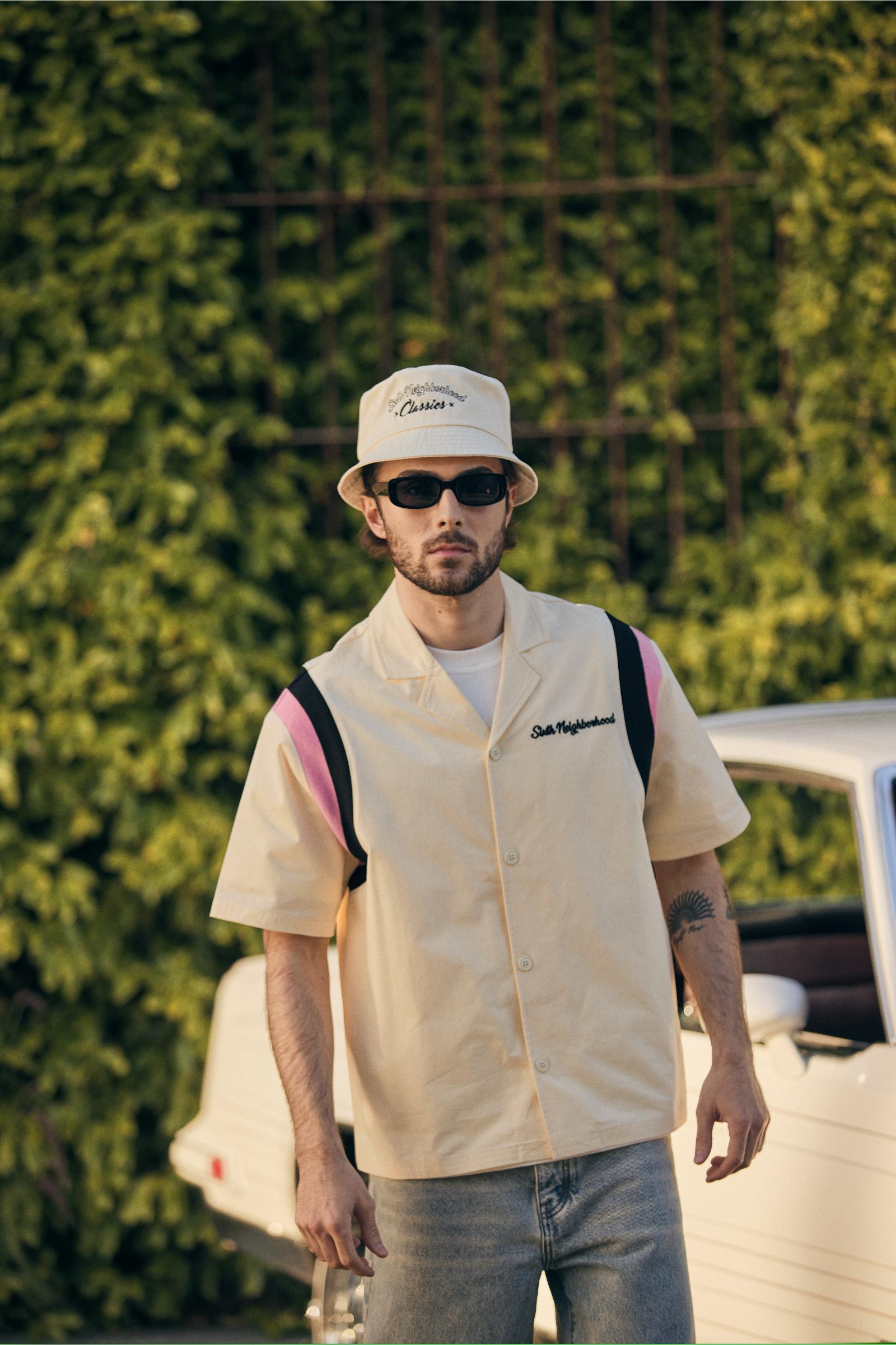 "In My Lane" Boxy Woven Shirt Cream