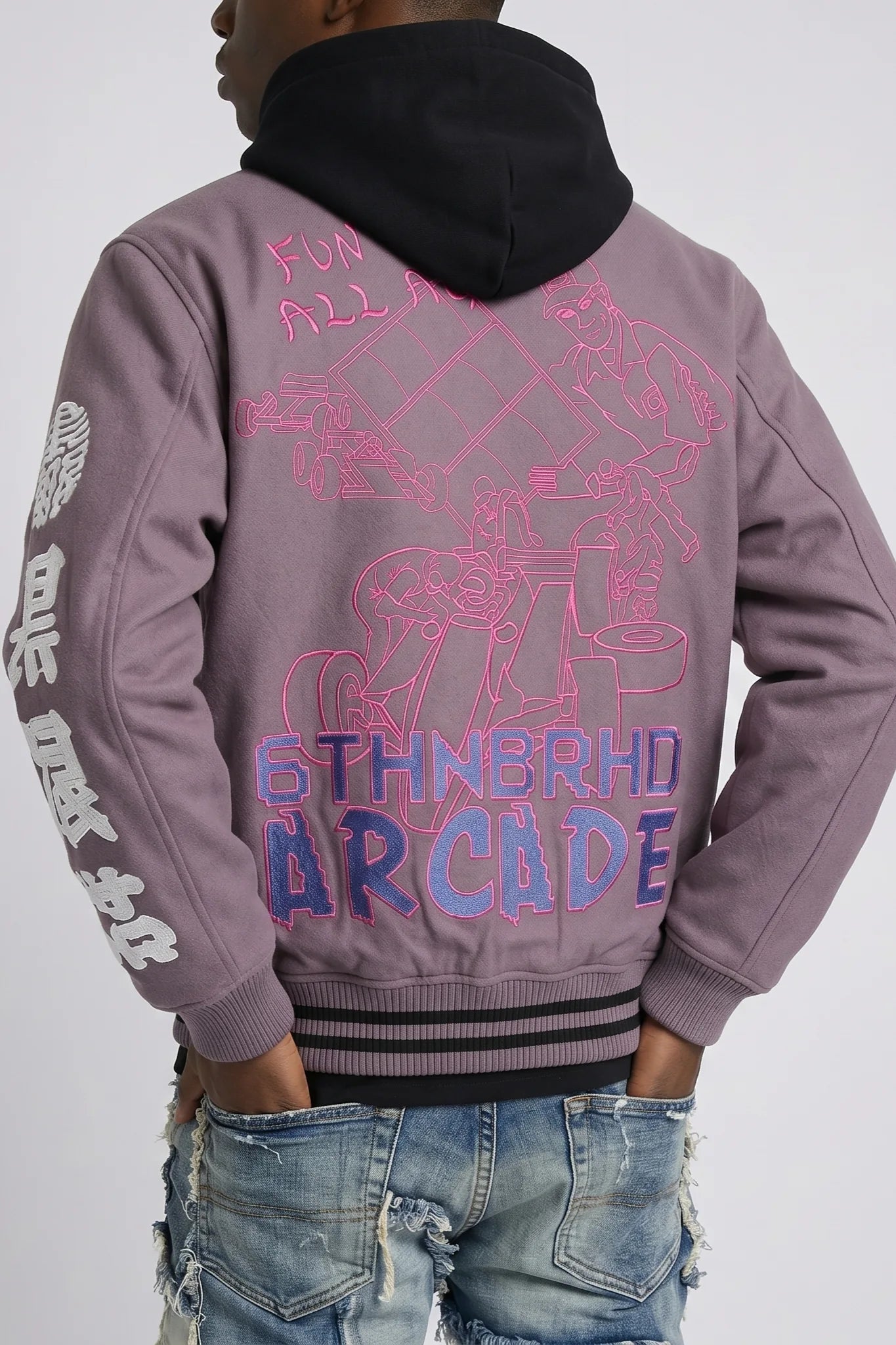 "Digital" Graphic Jacket Violet