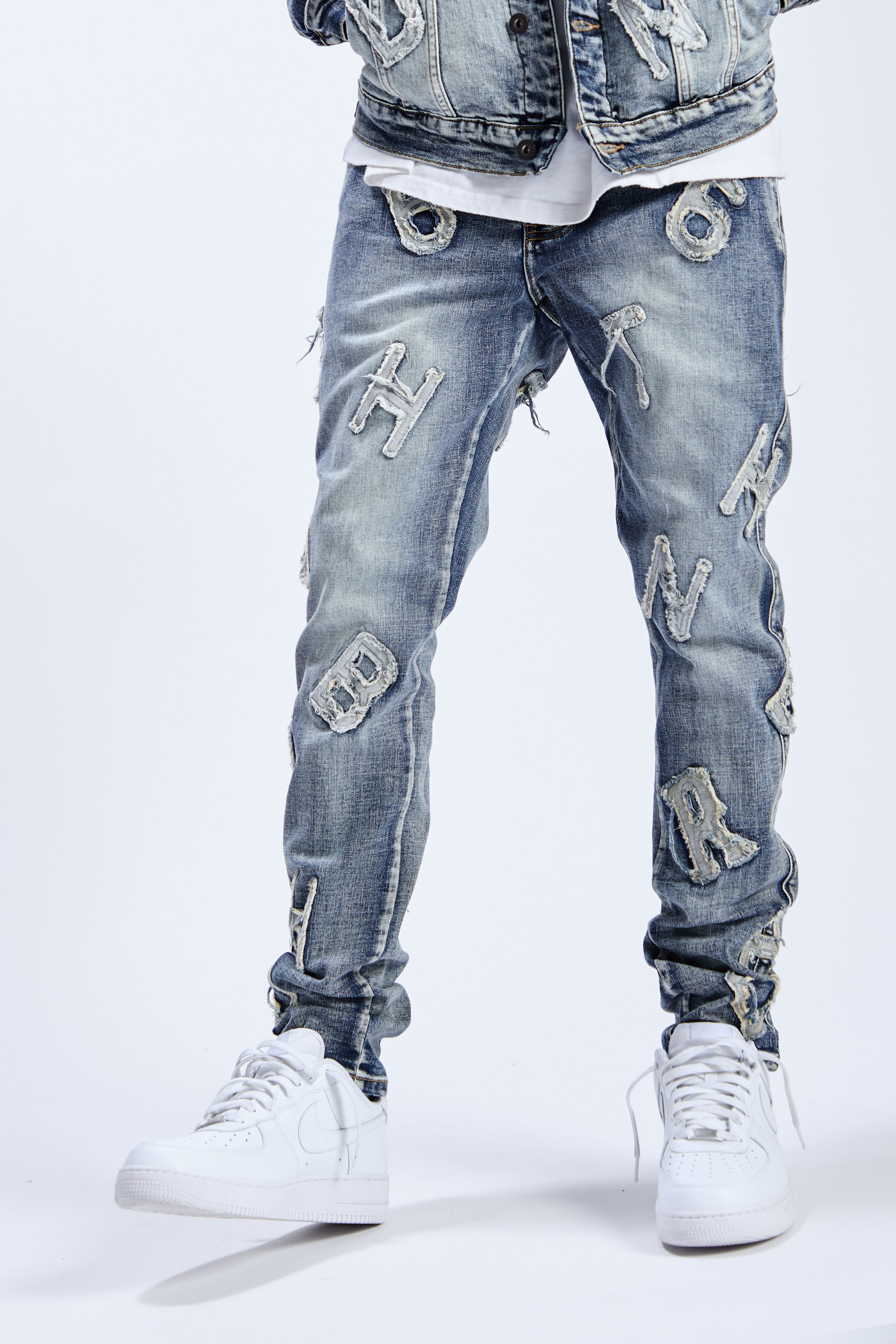 "PIECE" DENIM SKINNY - BLUE WASH