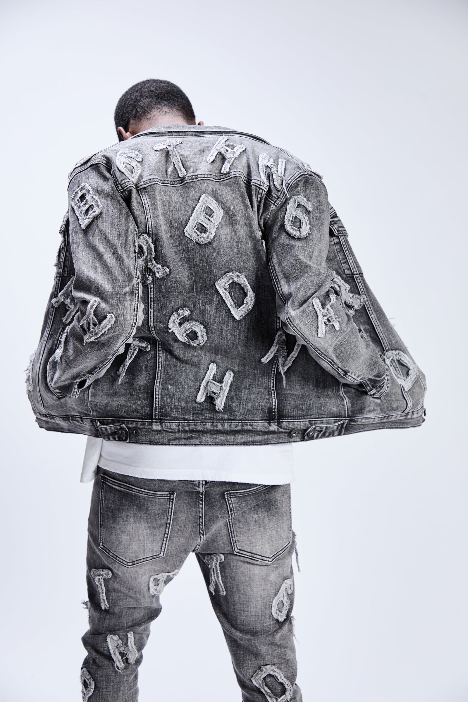 "Puzzle" Denim Jacket Grey Wash