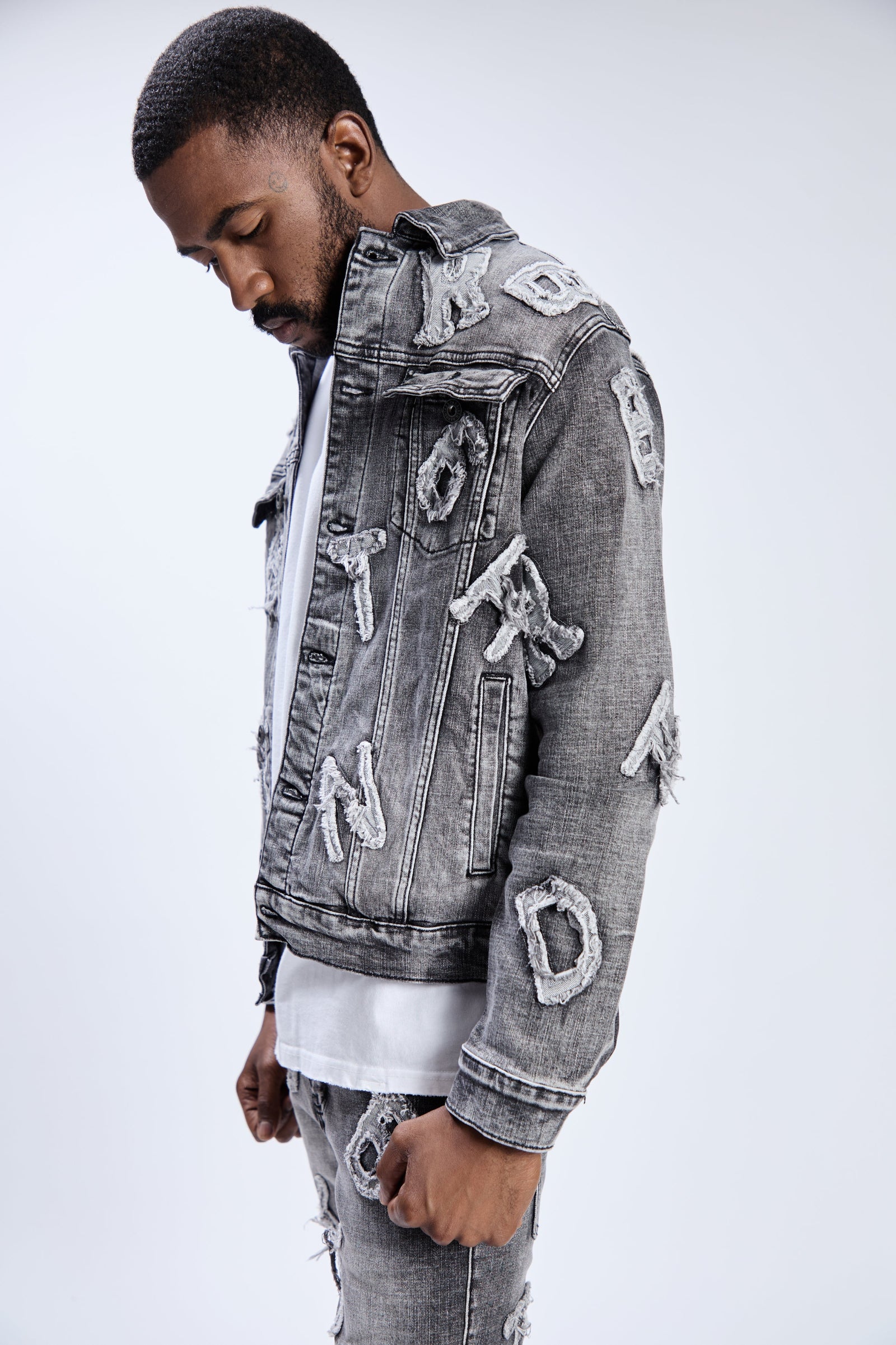 "Puzzle" Denim Jacket Grey Wash