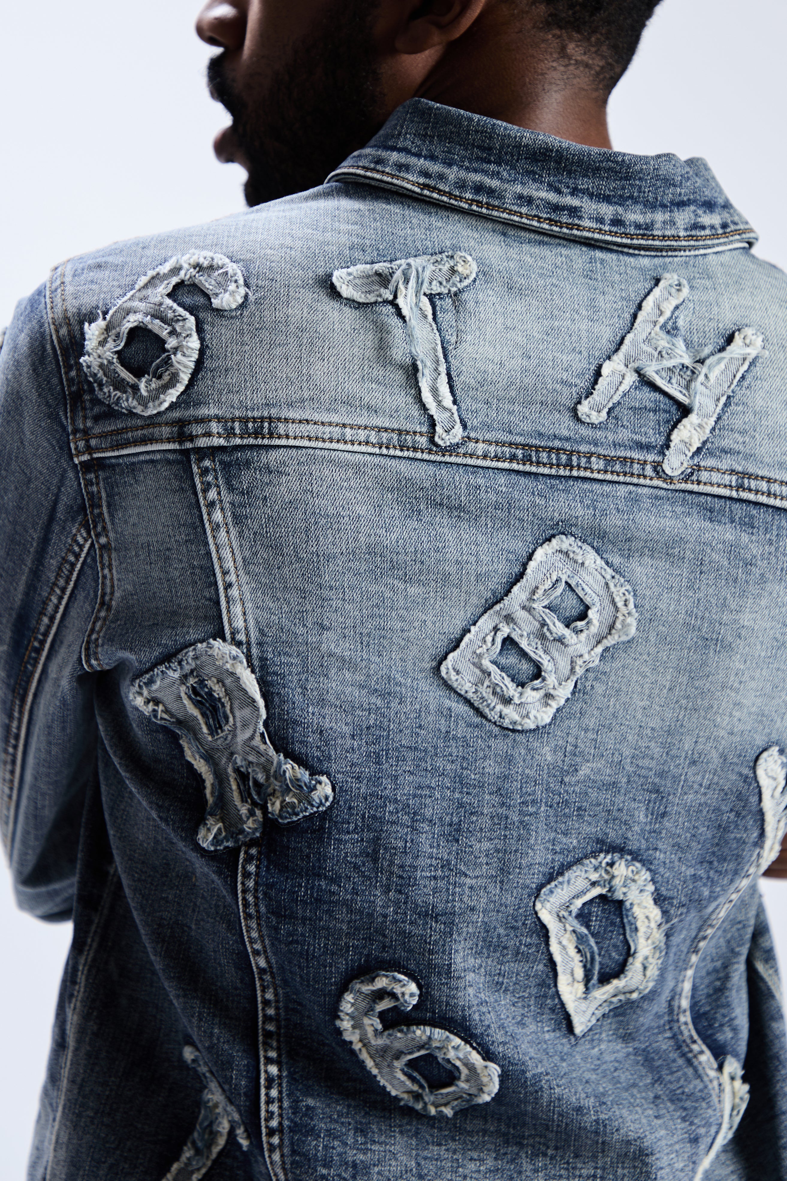 "PUZZLE" DENIM JACKET - BLUE WASH