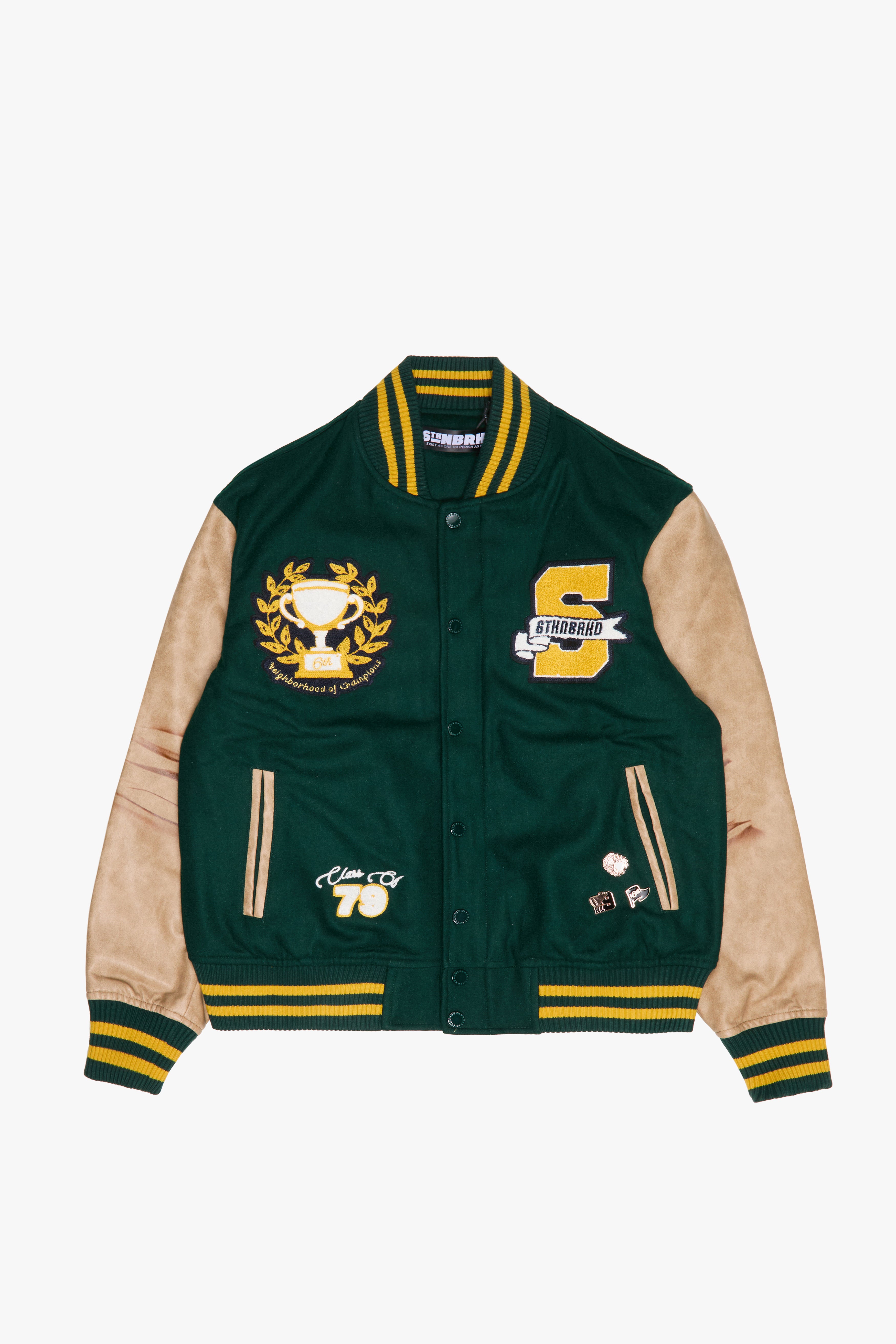 "IVY" VARSITY JACKET - GREEN