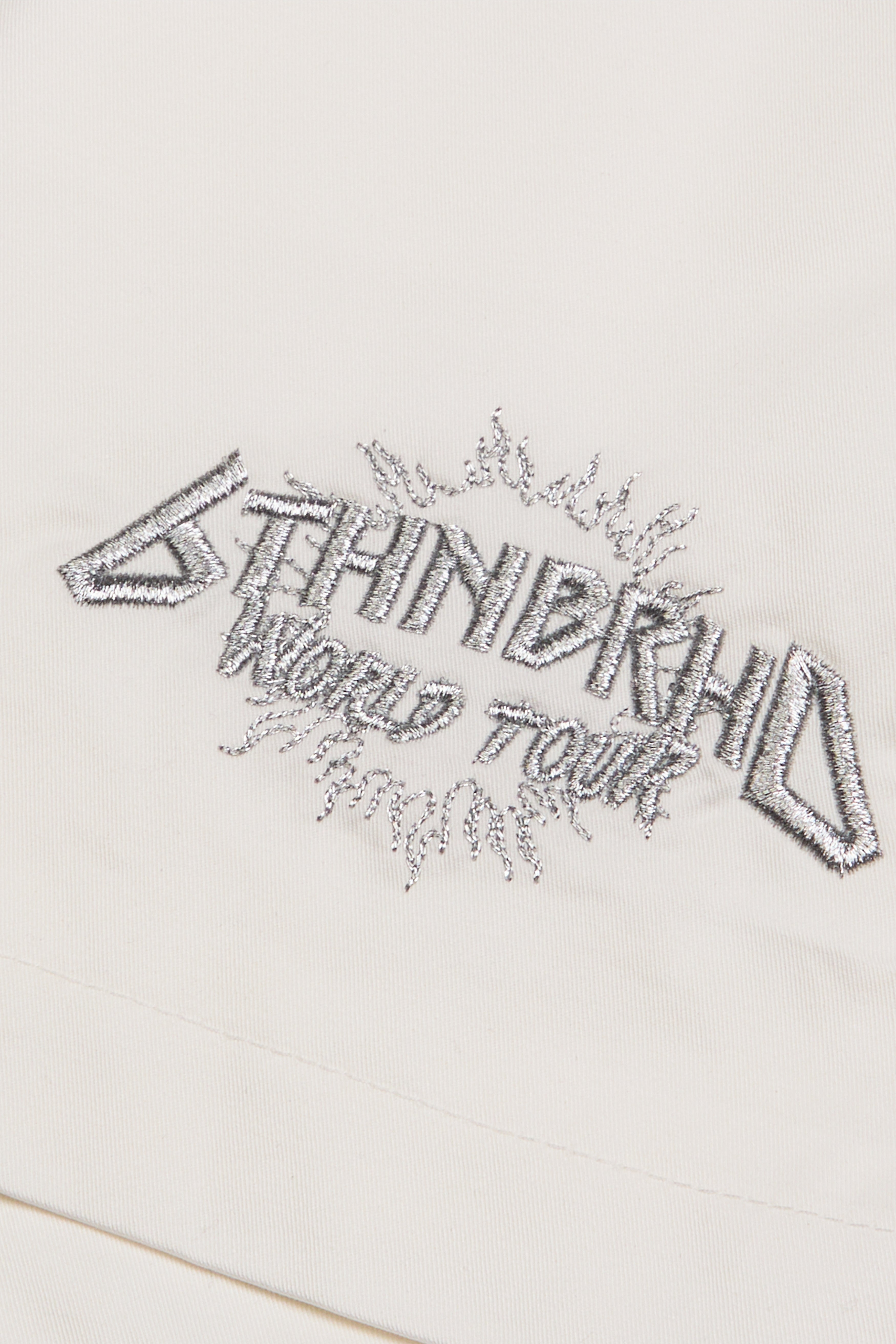 "Stunna" Mid-Rise Shorts White