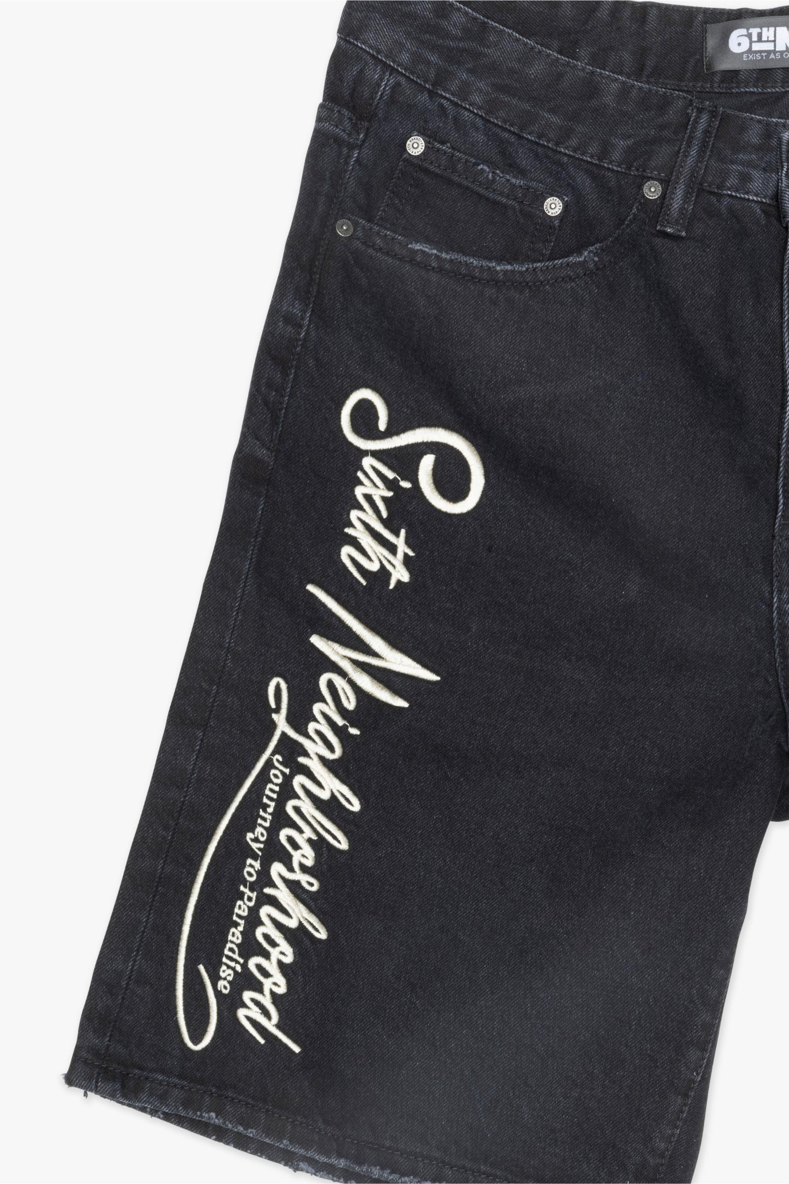 "Tides" Denim Shorts Black