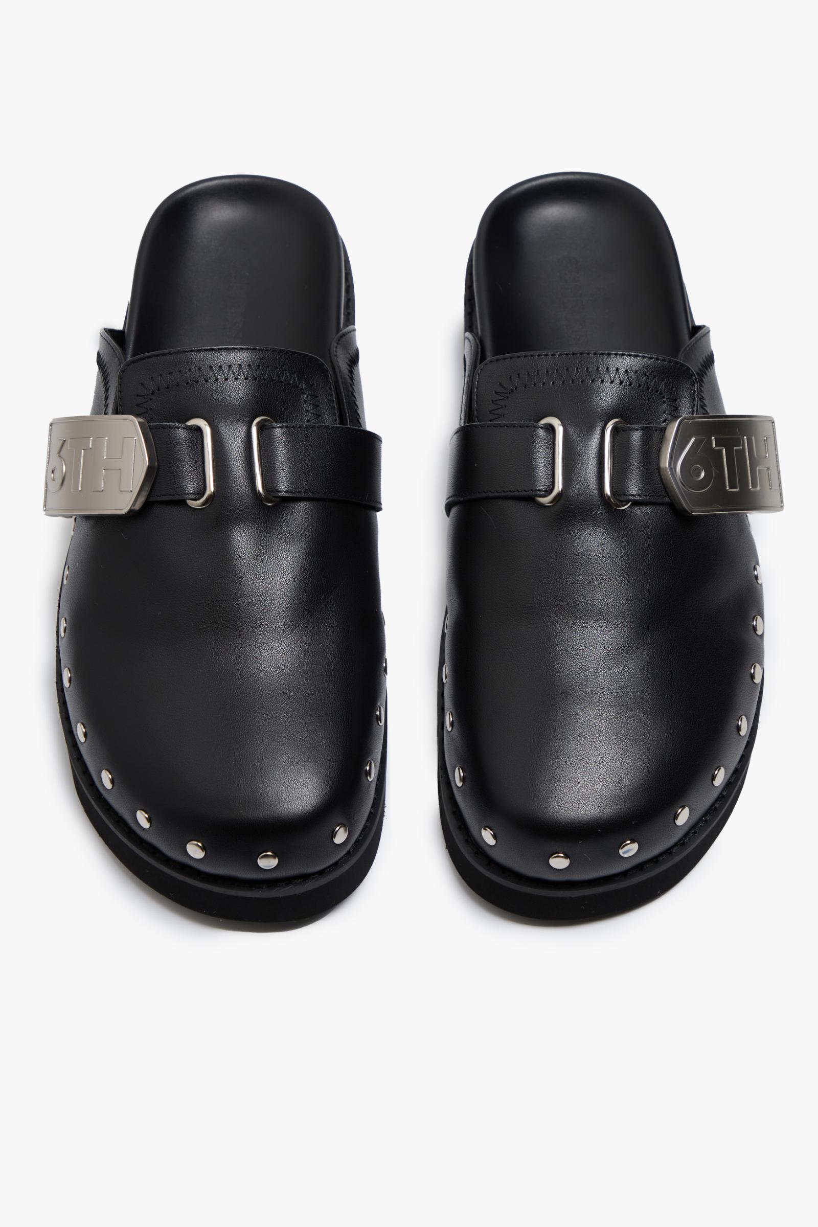 6thNBRHD "MOONWALK" LEATHER MULE BLACK