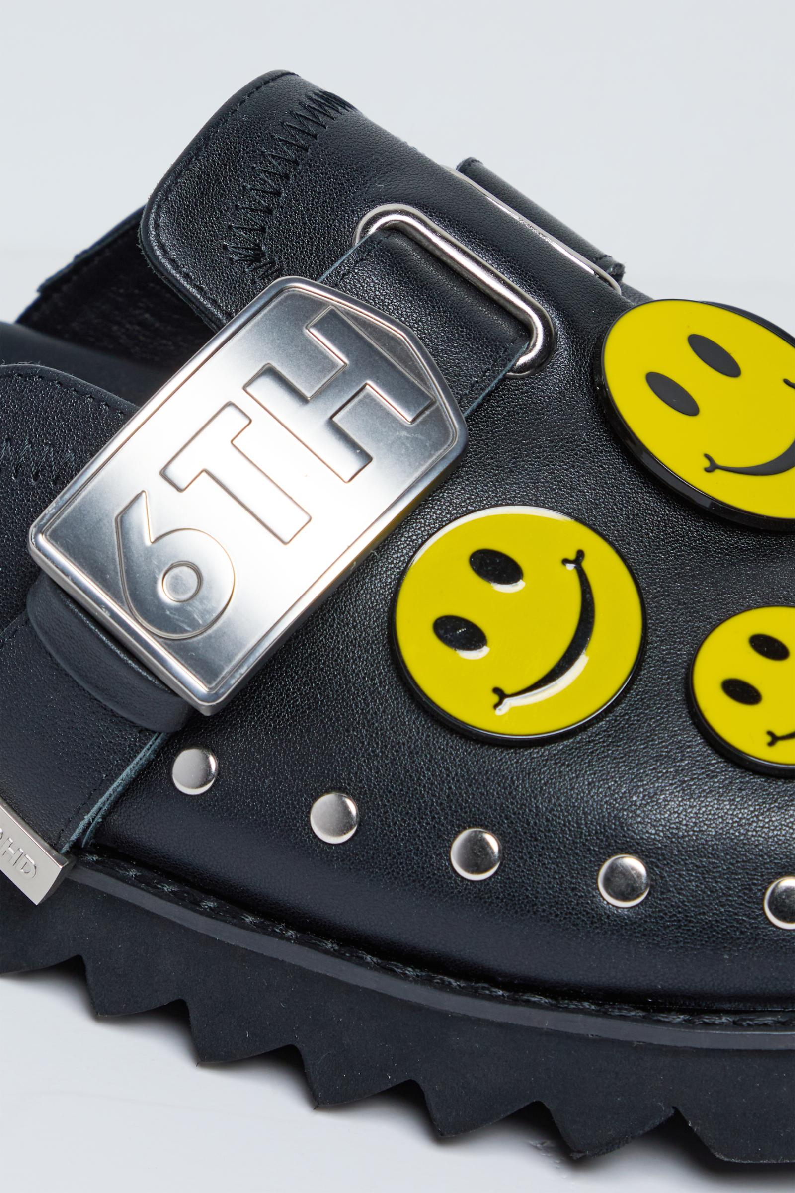 "Skip" Leather Mule Slides Black