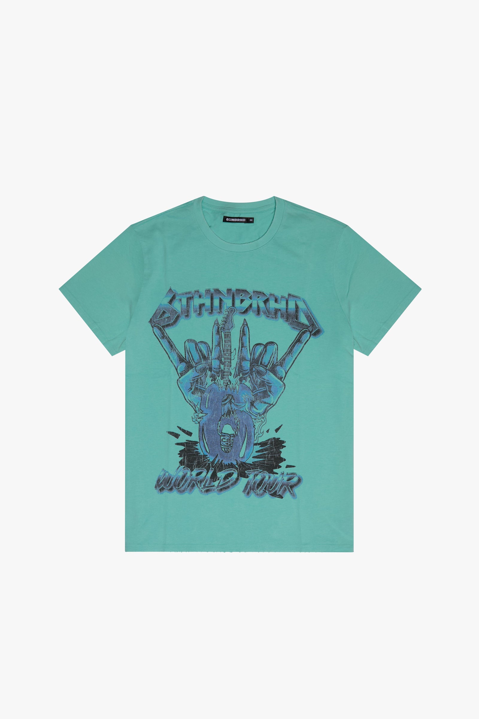"Heavy Metal" Graphic Tee Aqua
