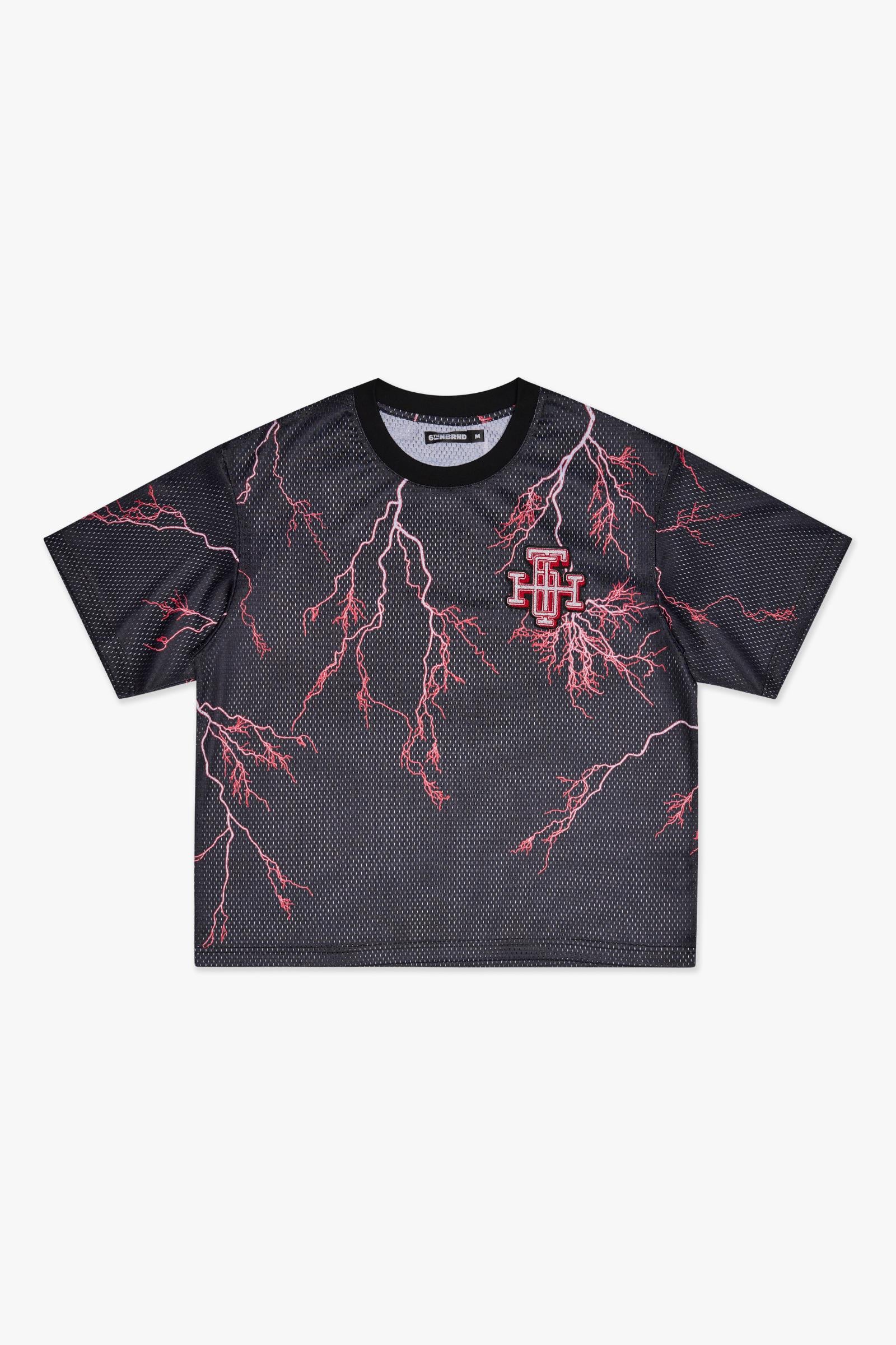 "SCRIMMAGE" BOX-FIT MESH TEE - BK RED