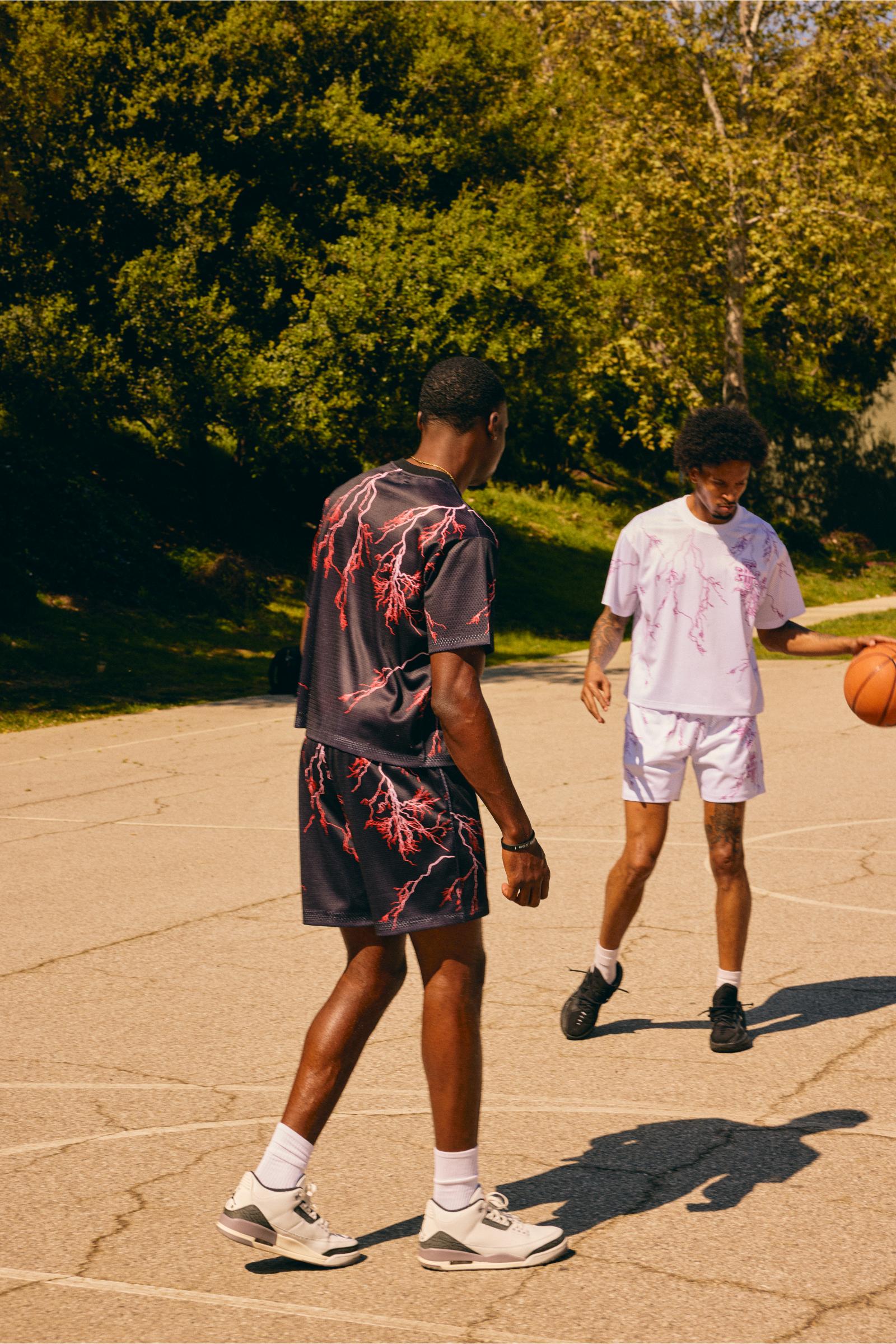 "Try-Outs" Mesh Shorts Black Red
