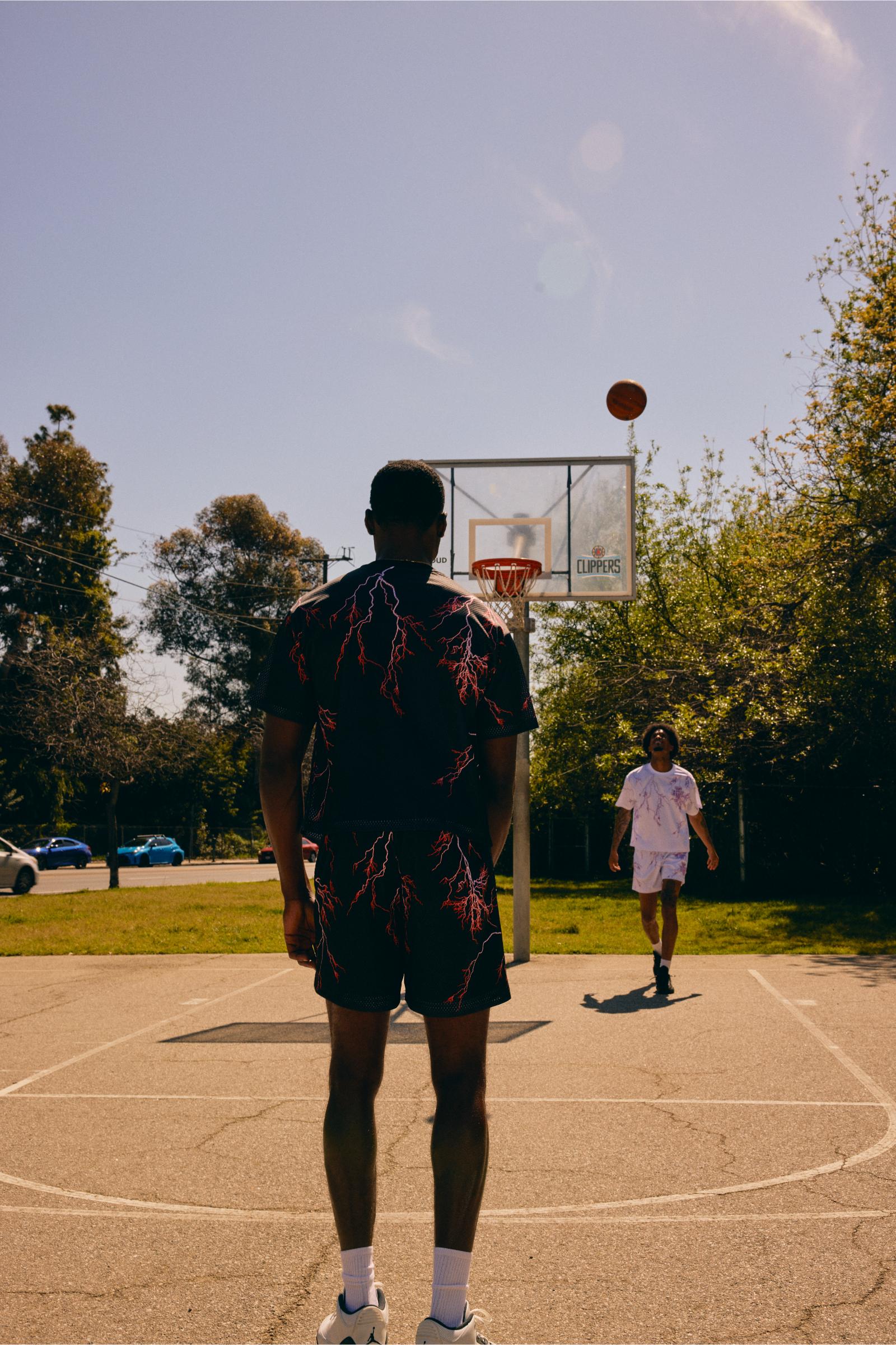 "Scrimmage" Box-Fit Mesh Tee Black Red
