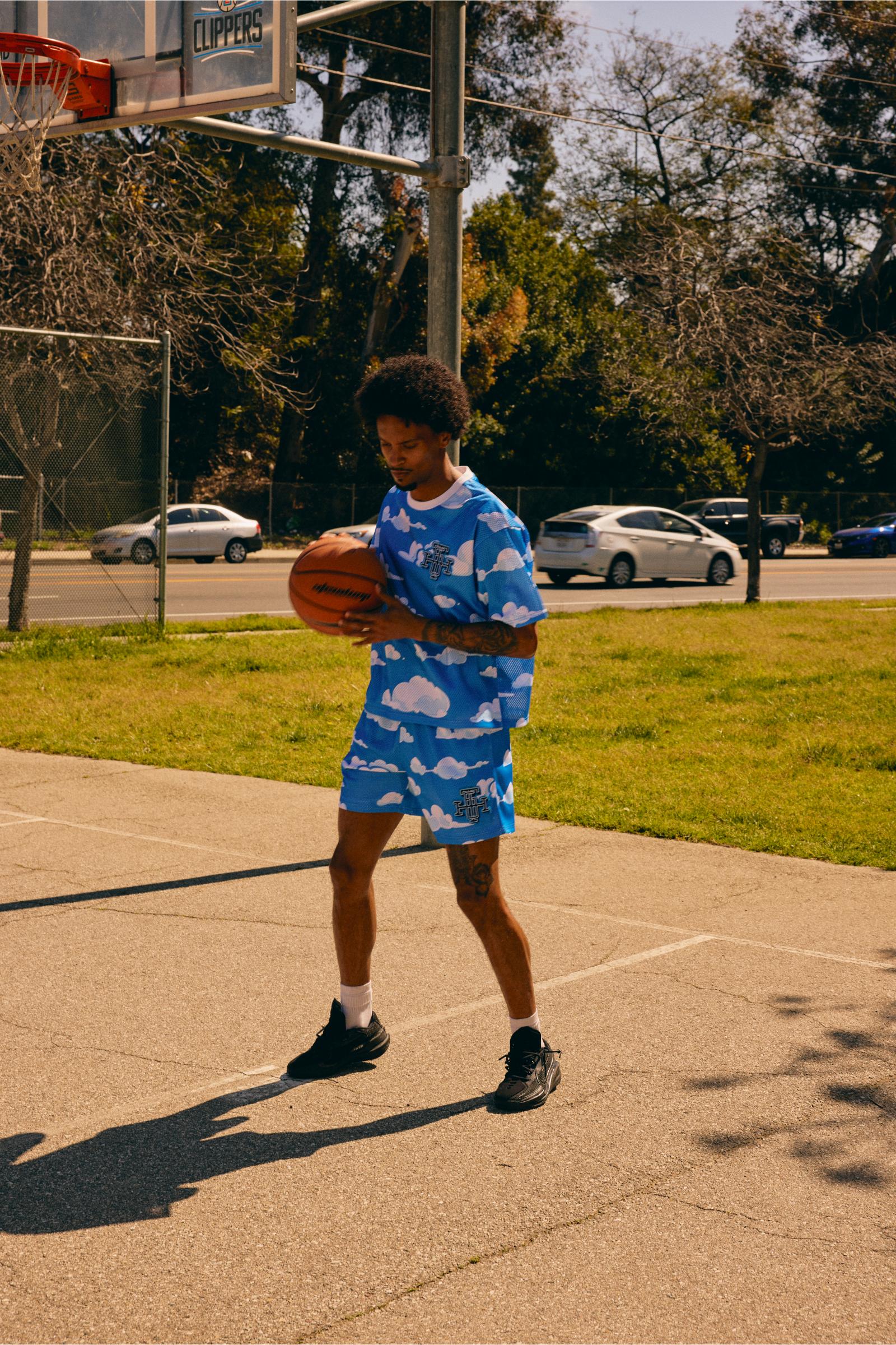 "Scrimmage" Box-Fit Mesh Tee Blue White