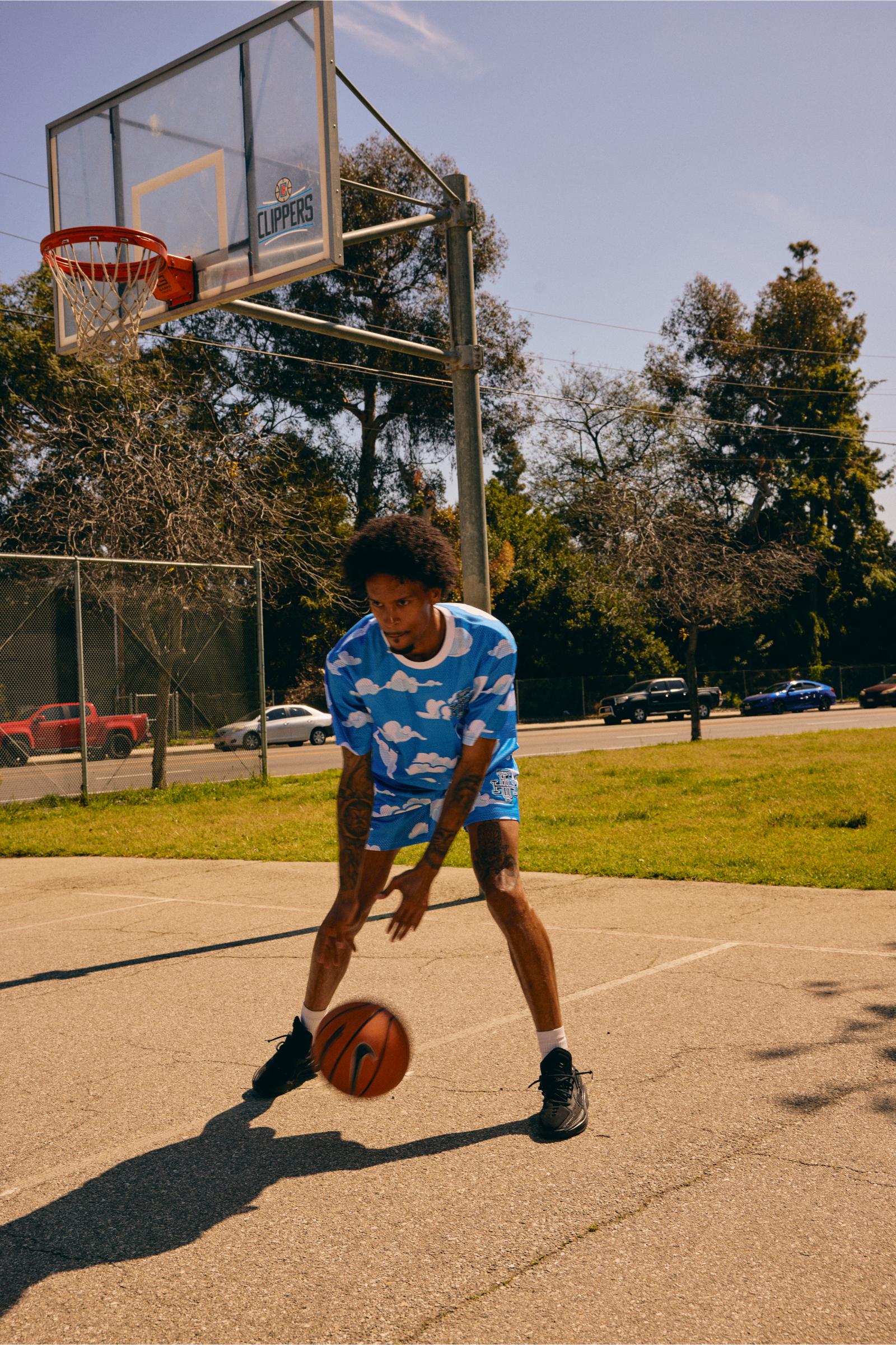 "Try-Outs" Mesh Shorts Blue White