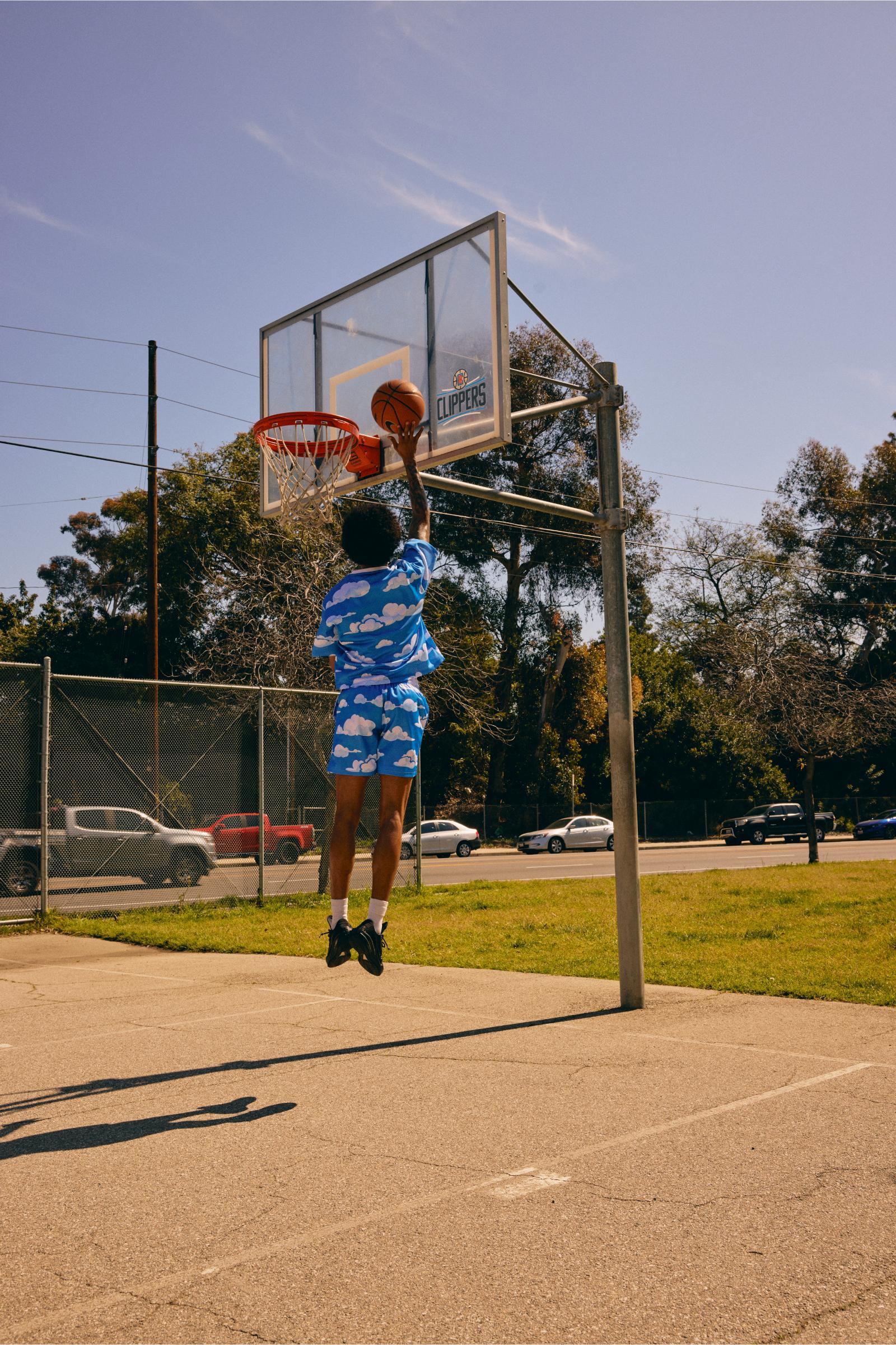 "Scrimmage" Box-Fit Mesh Tee Blue White