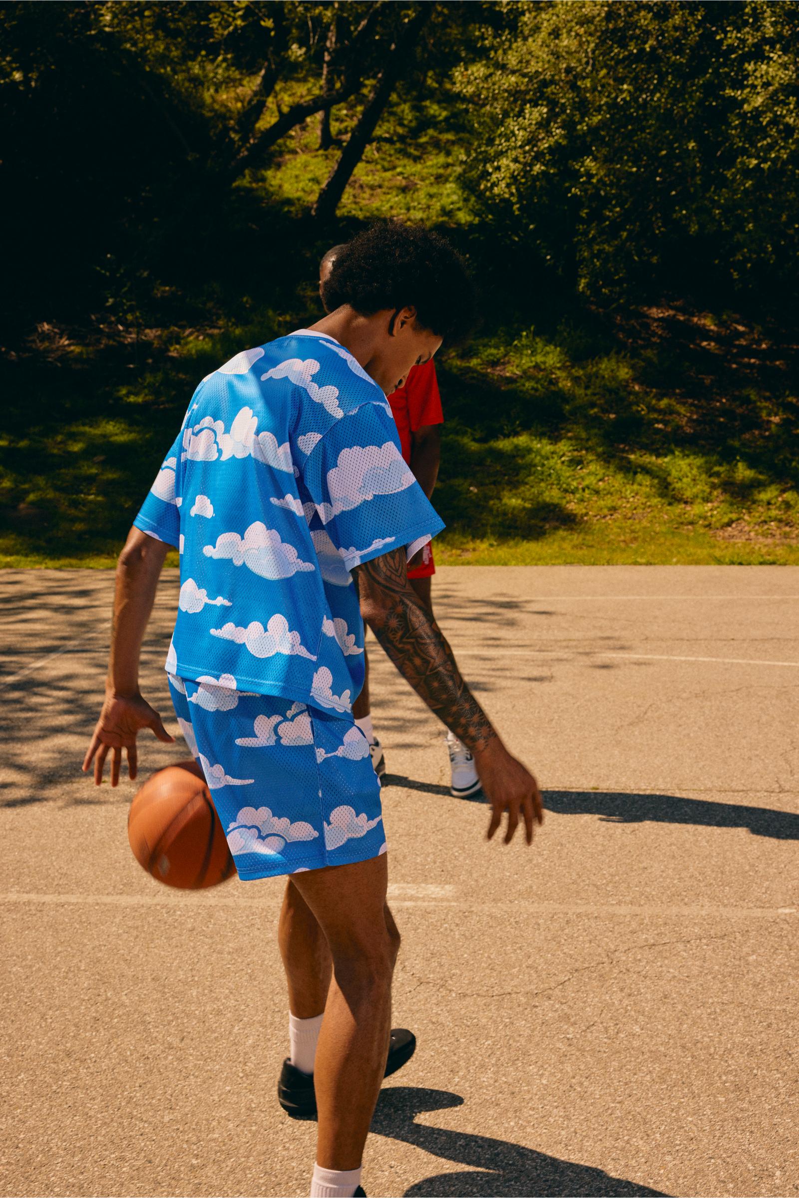 "Try-Outs" Mesh Shorts Blue White