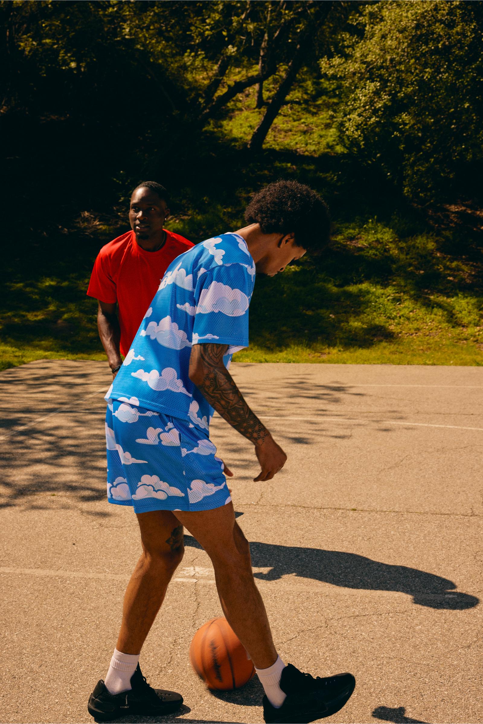 "Try-Outs" Mesh Shorts Blue White