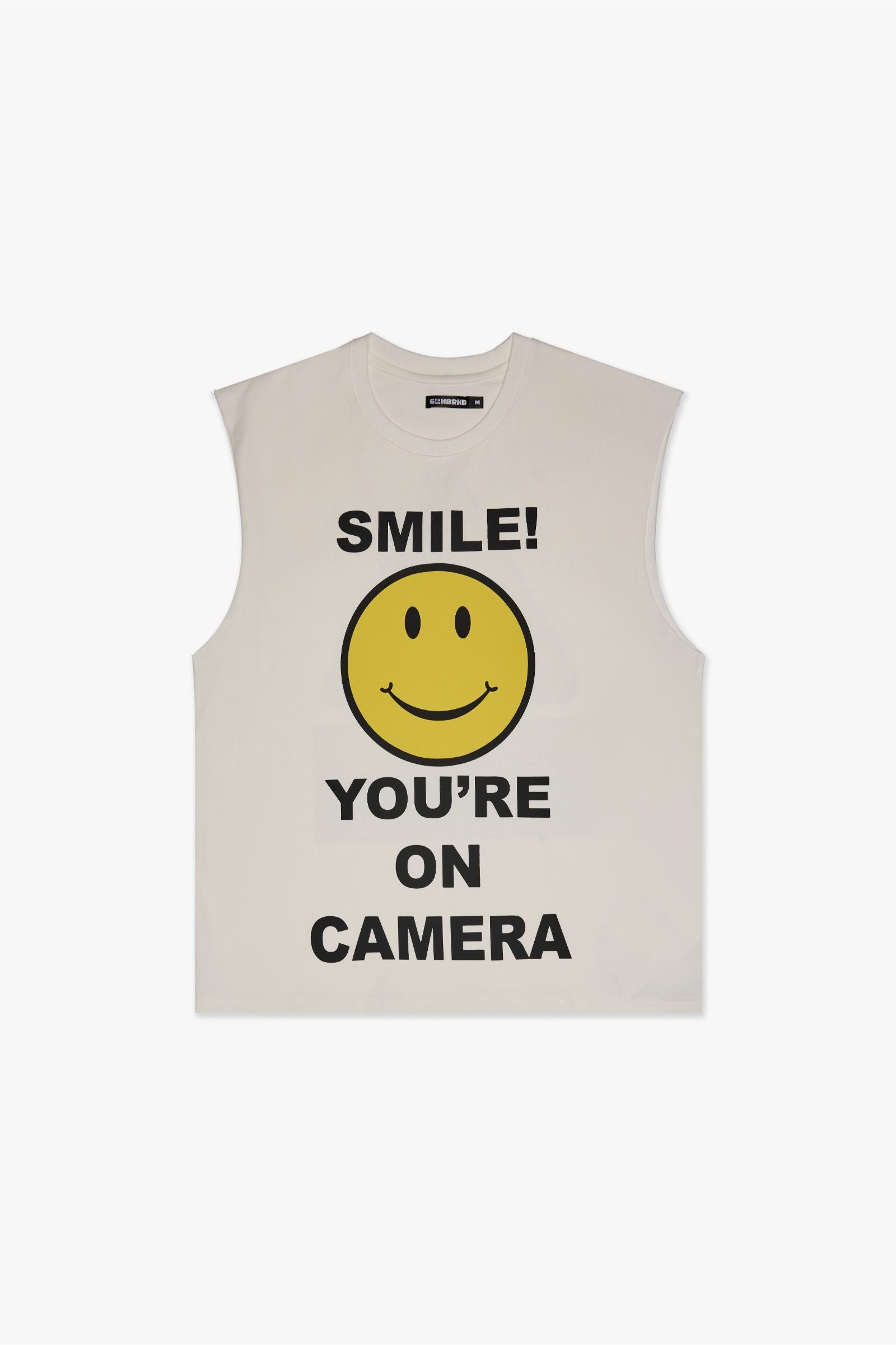 "Notice" Sleeveless Tee White