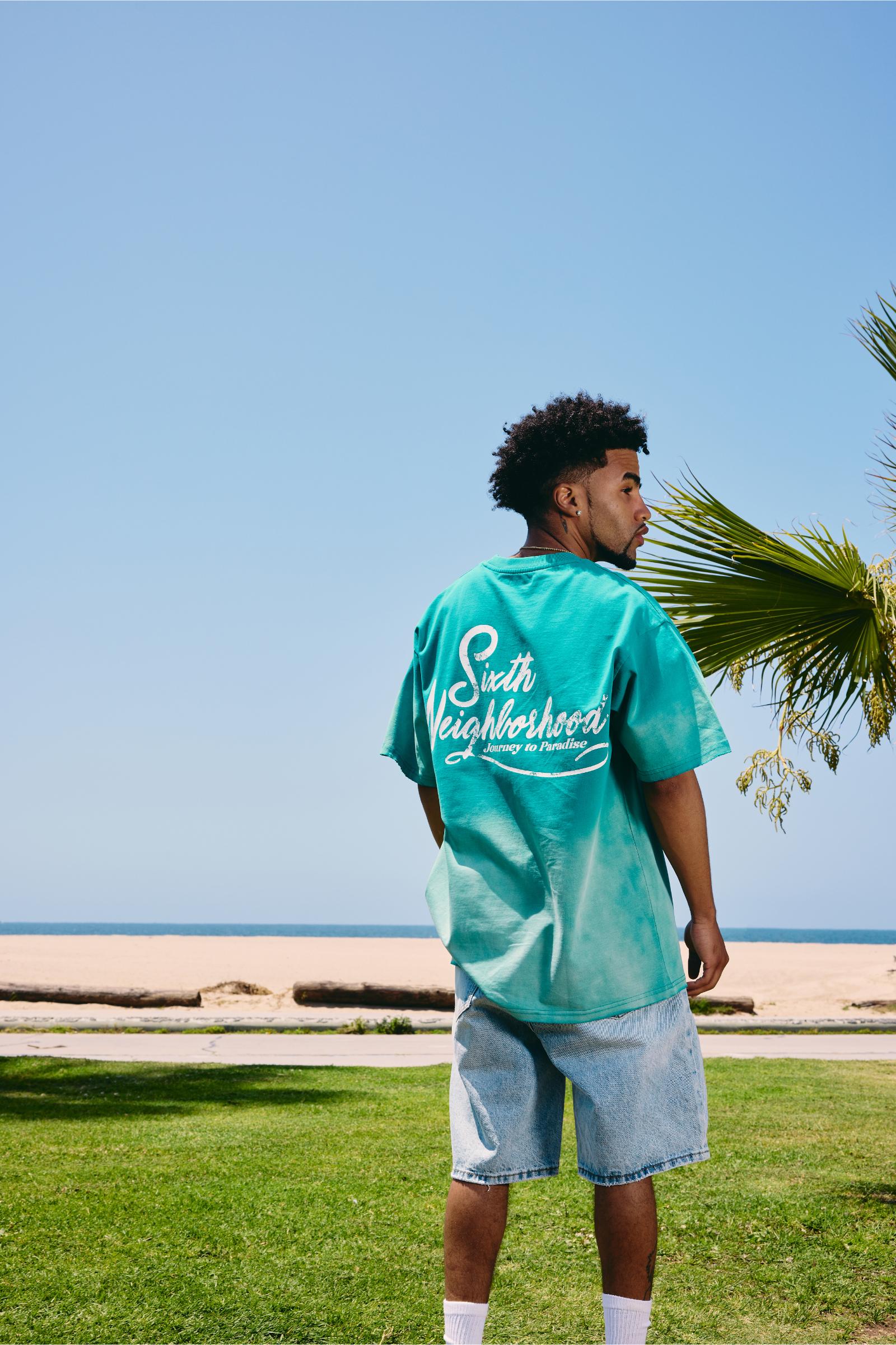 "Paradise" Graphic Tee Aqua