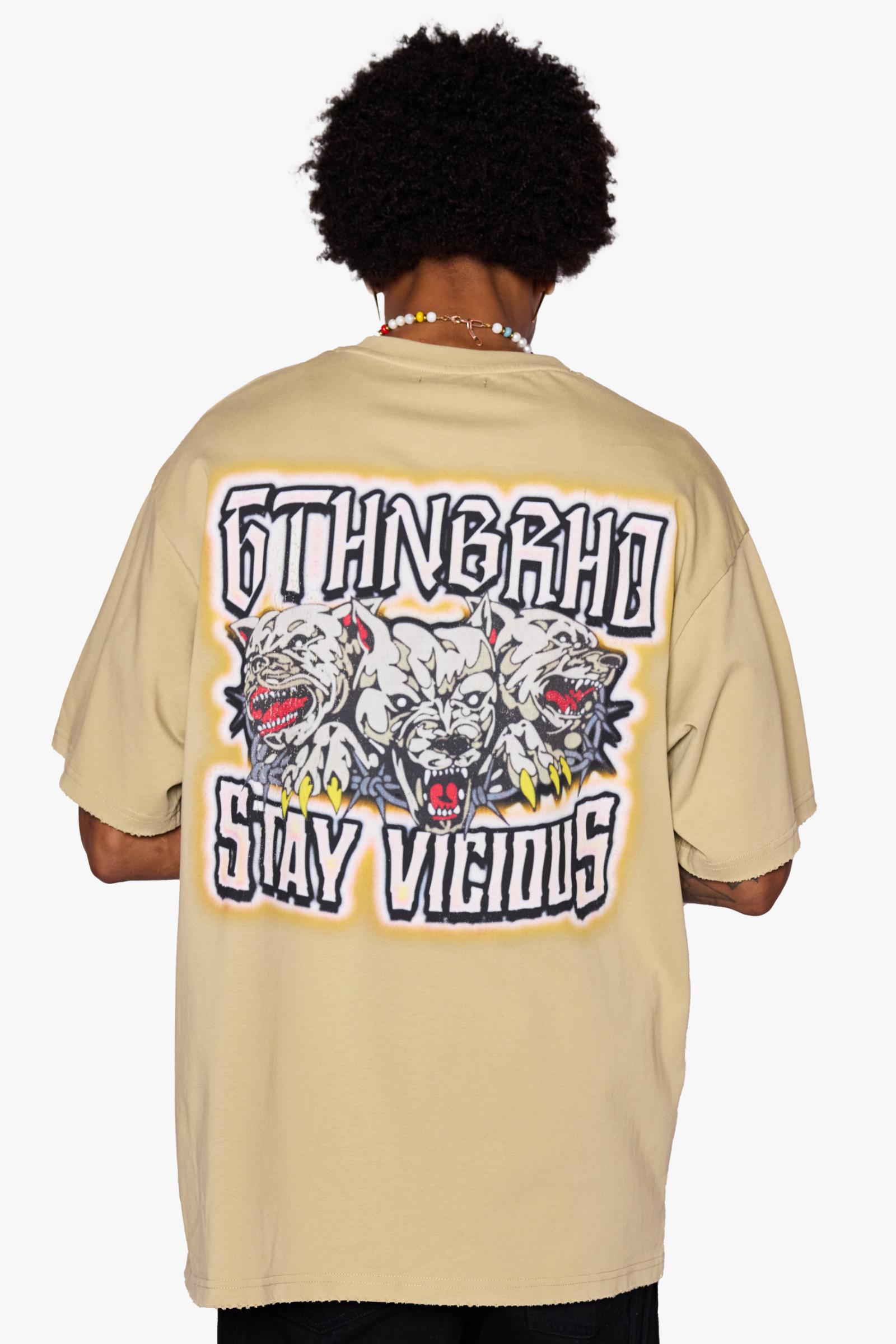 "STAY VICIOUS" TEE SAND