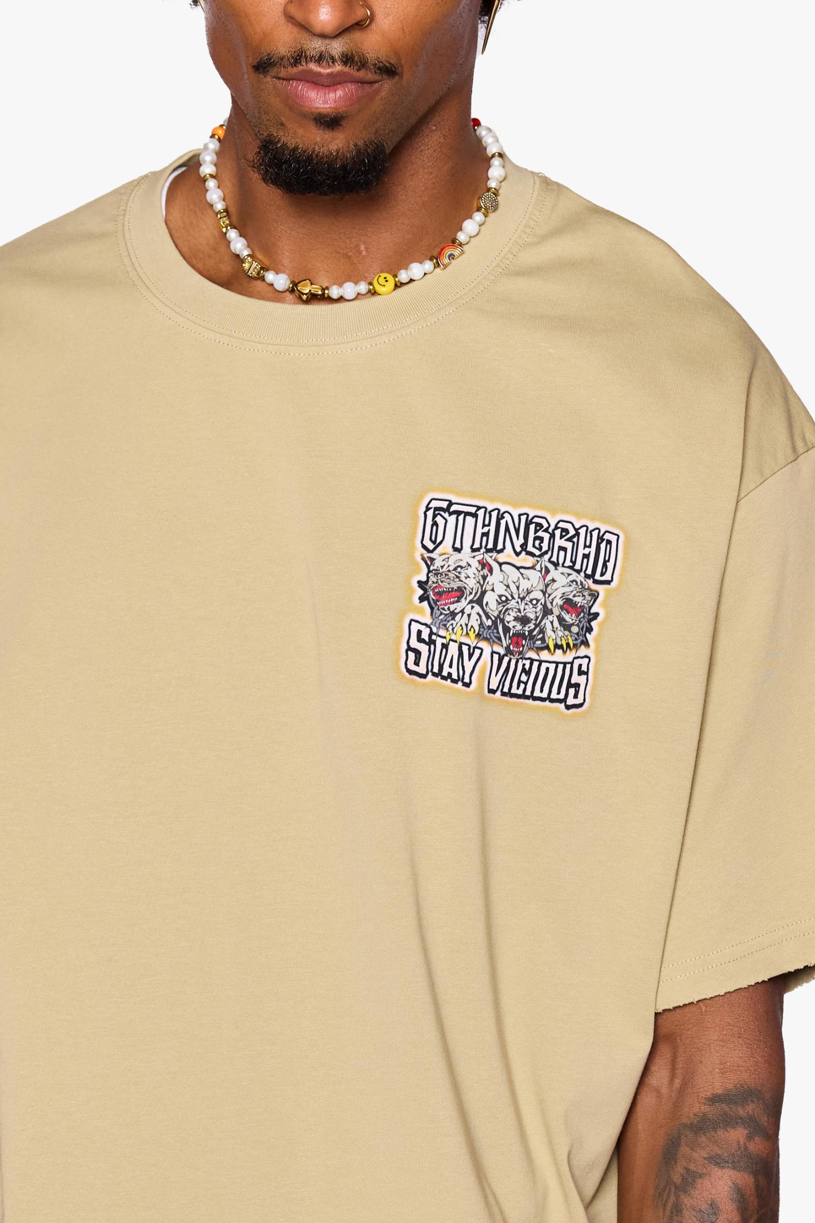 "Stay Vicious" Oversized Tee Sand