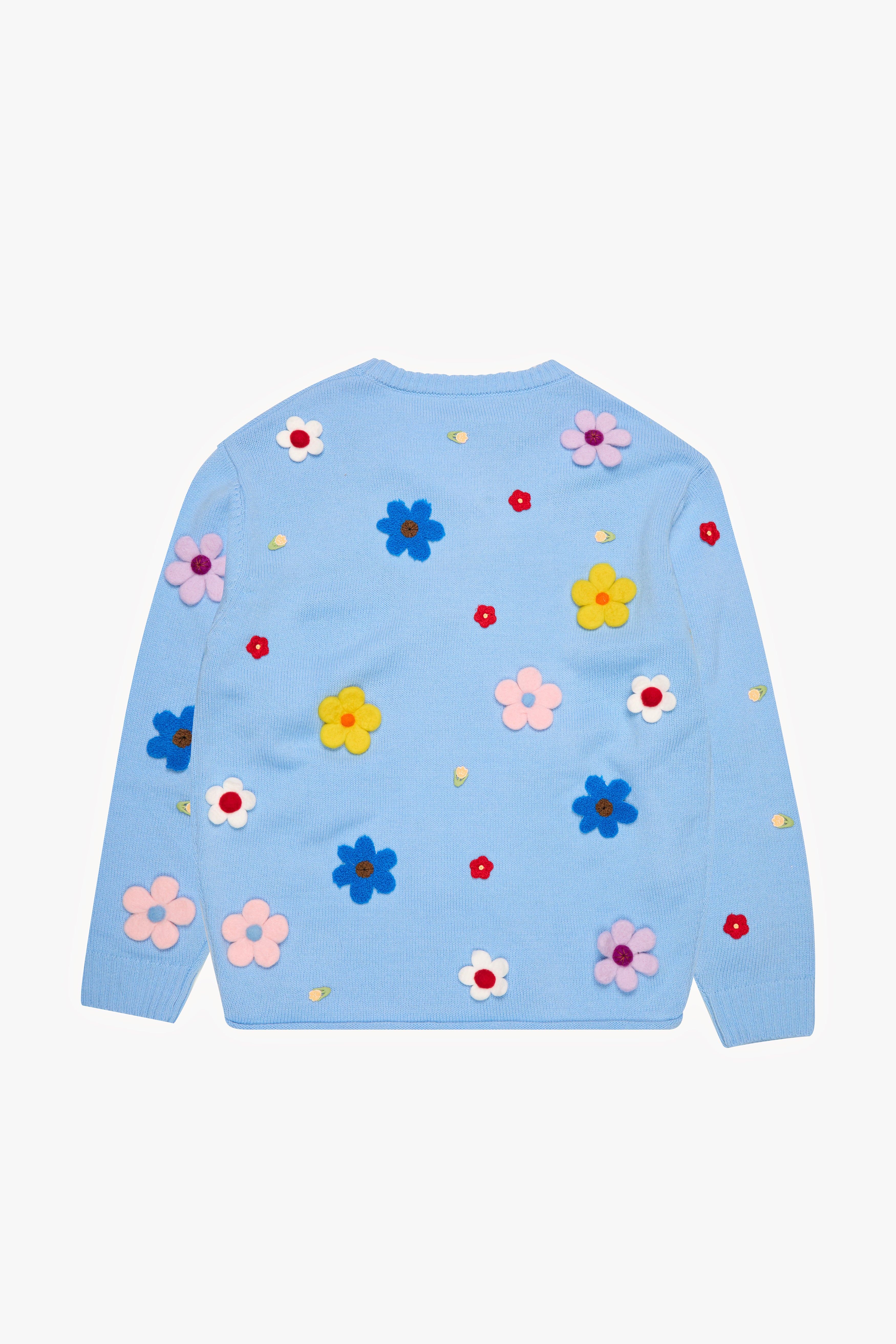 "Bouquet" Relaxed Sweater Baby Blue