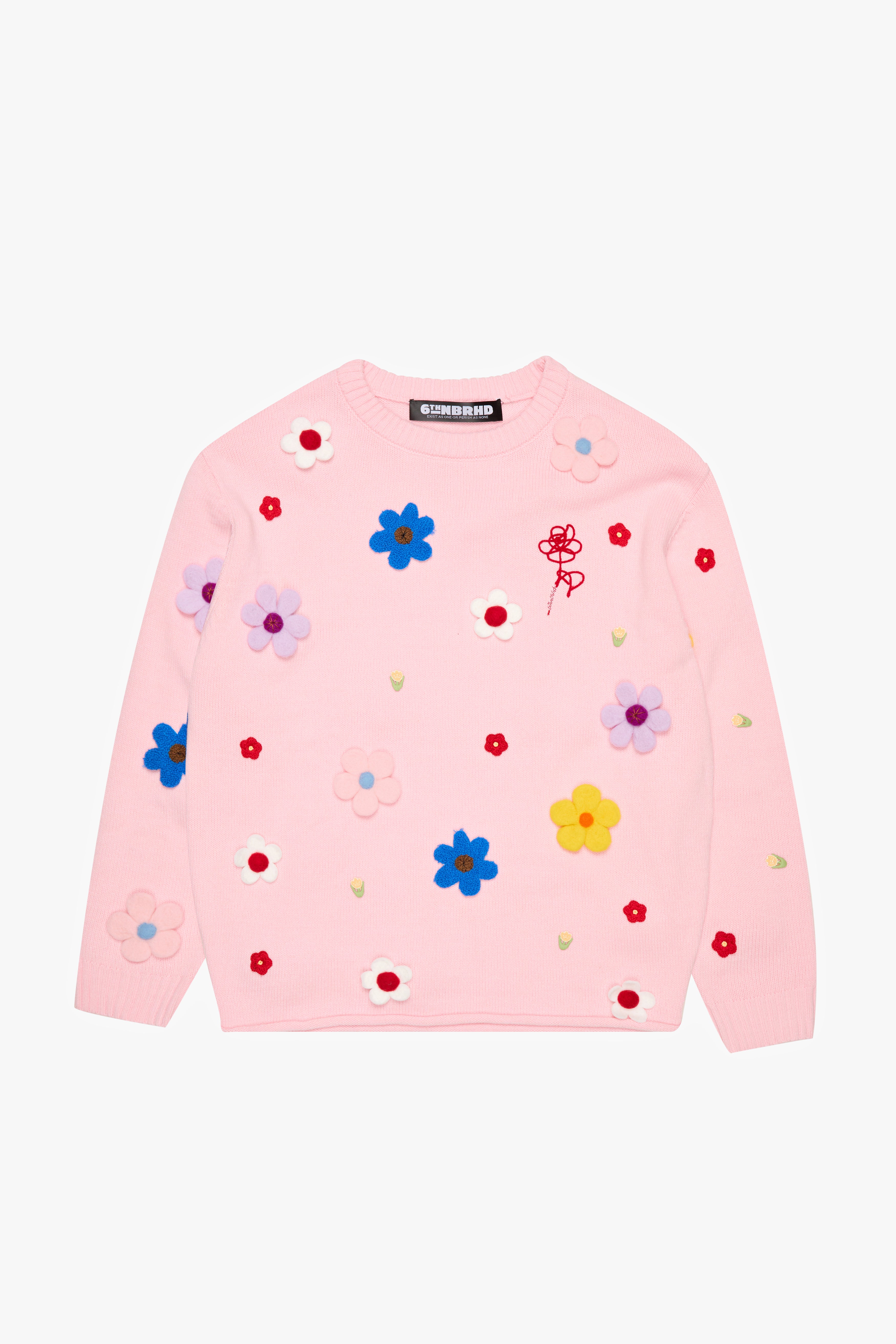 6thNBRHD SWEATER "BOUQUET" PETAL PINK