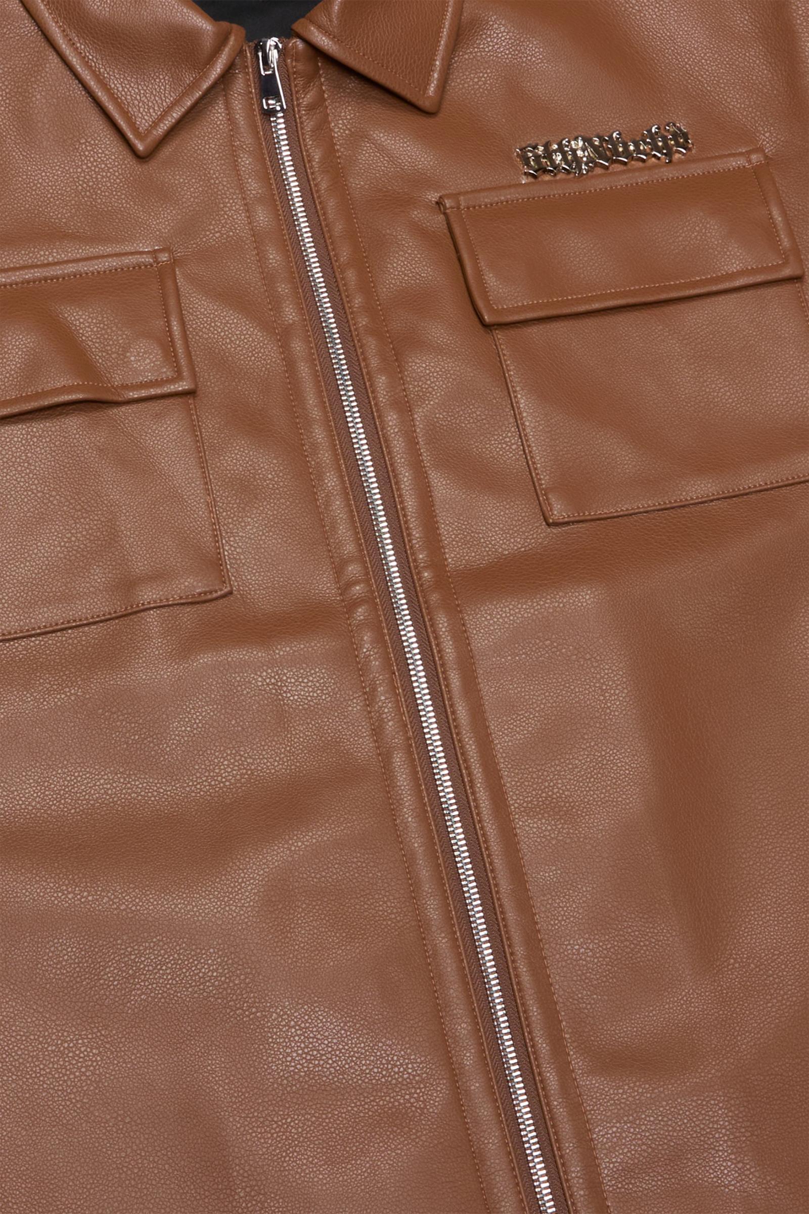 "Chaos" Faux Leather Shirt