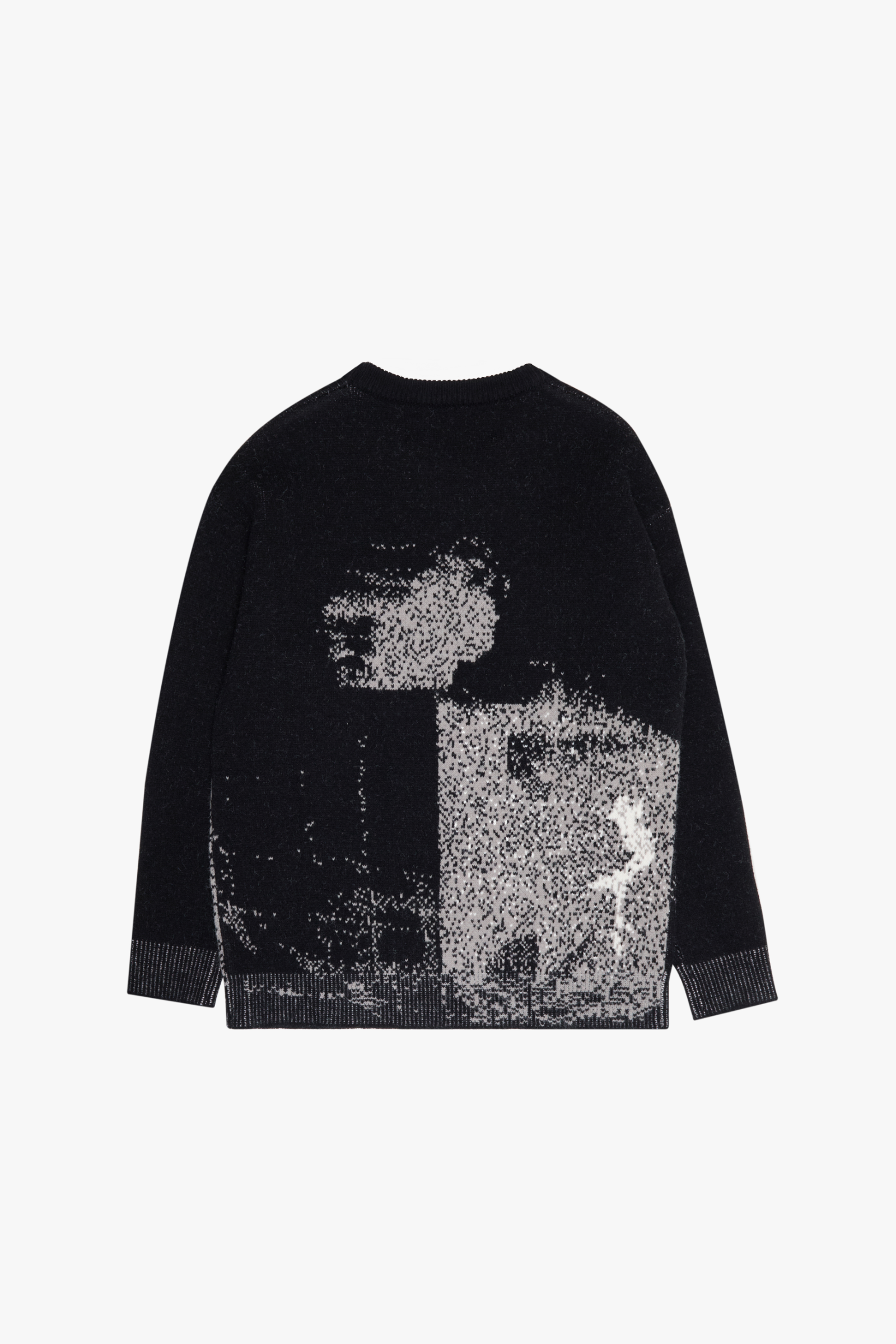 "Blinded" Abstract Jacquard Sweater Mocha