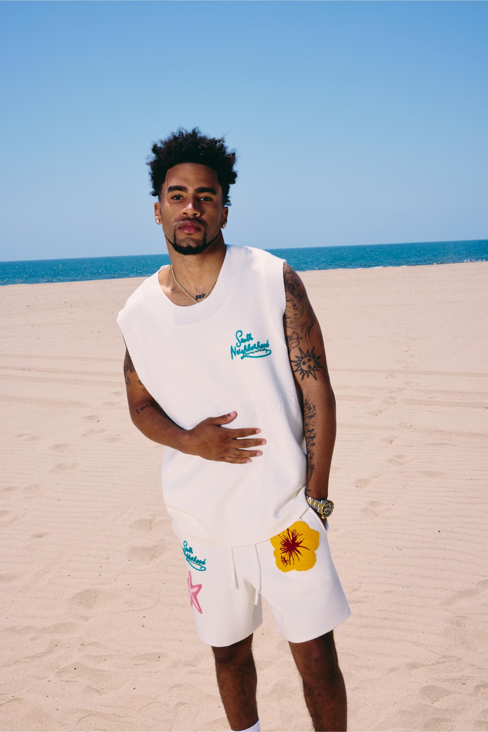 "Waves" Knit Shorts Cream