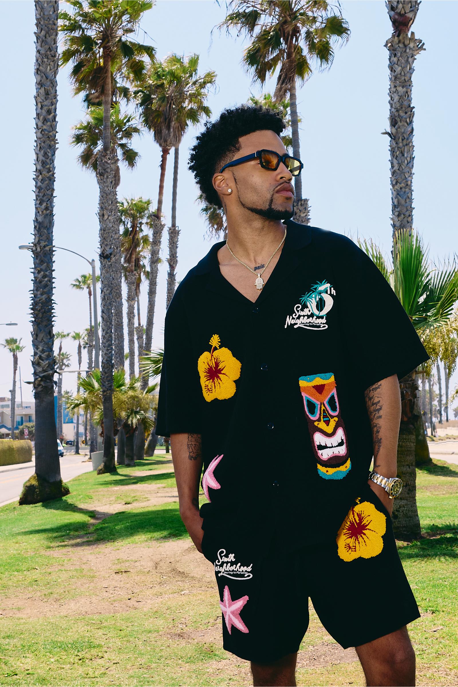 "Waves" Knit Shorts Black