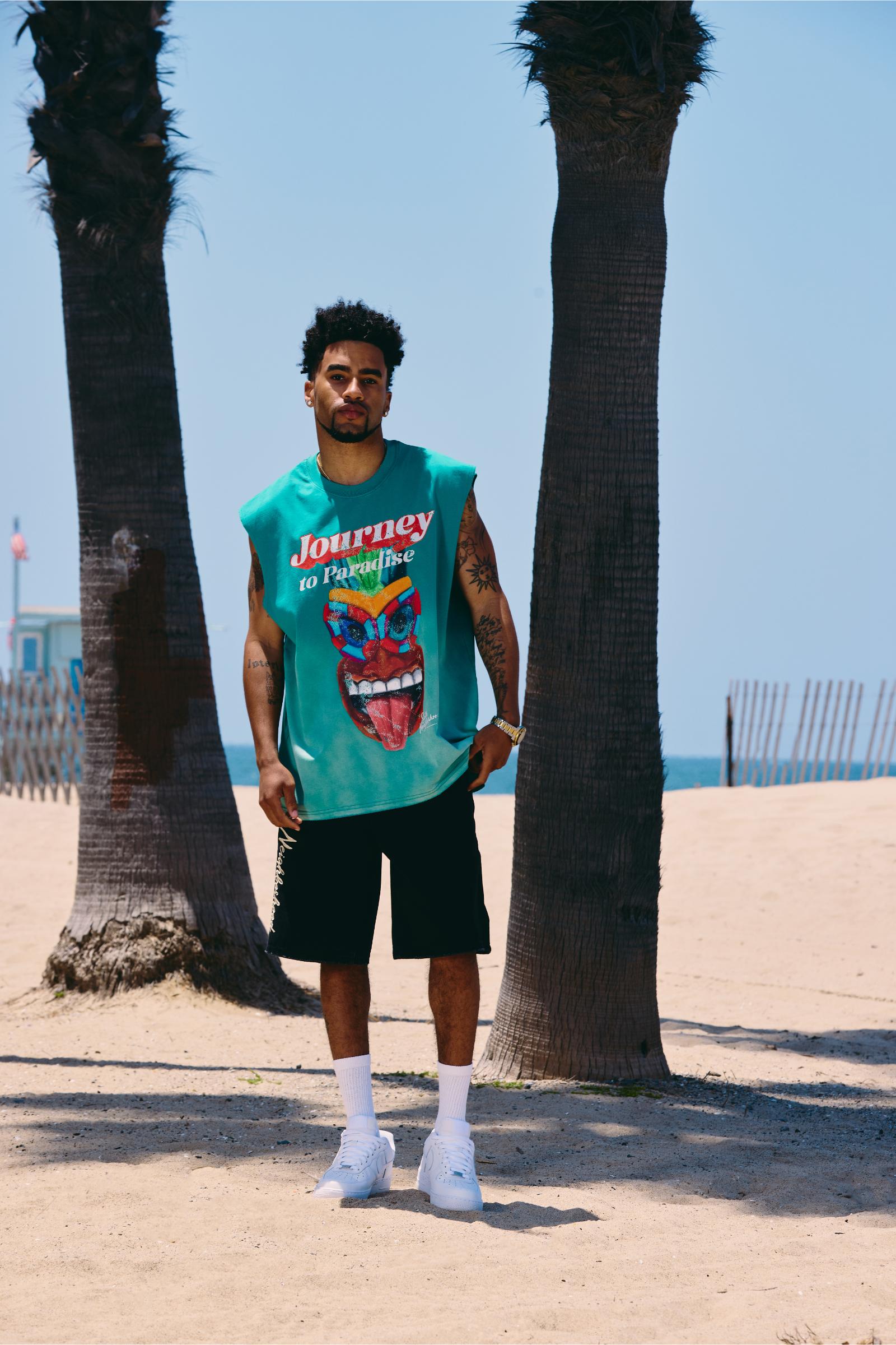 "Muscle" Graphic Tank Aqua