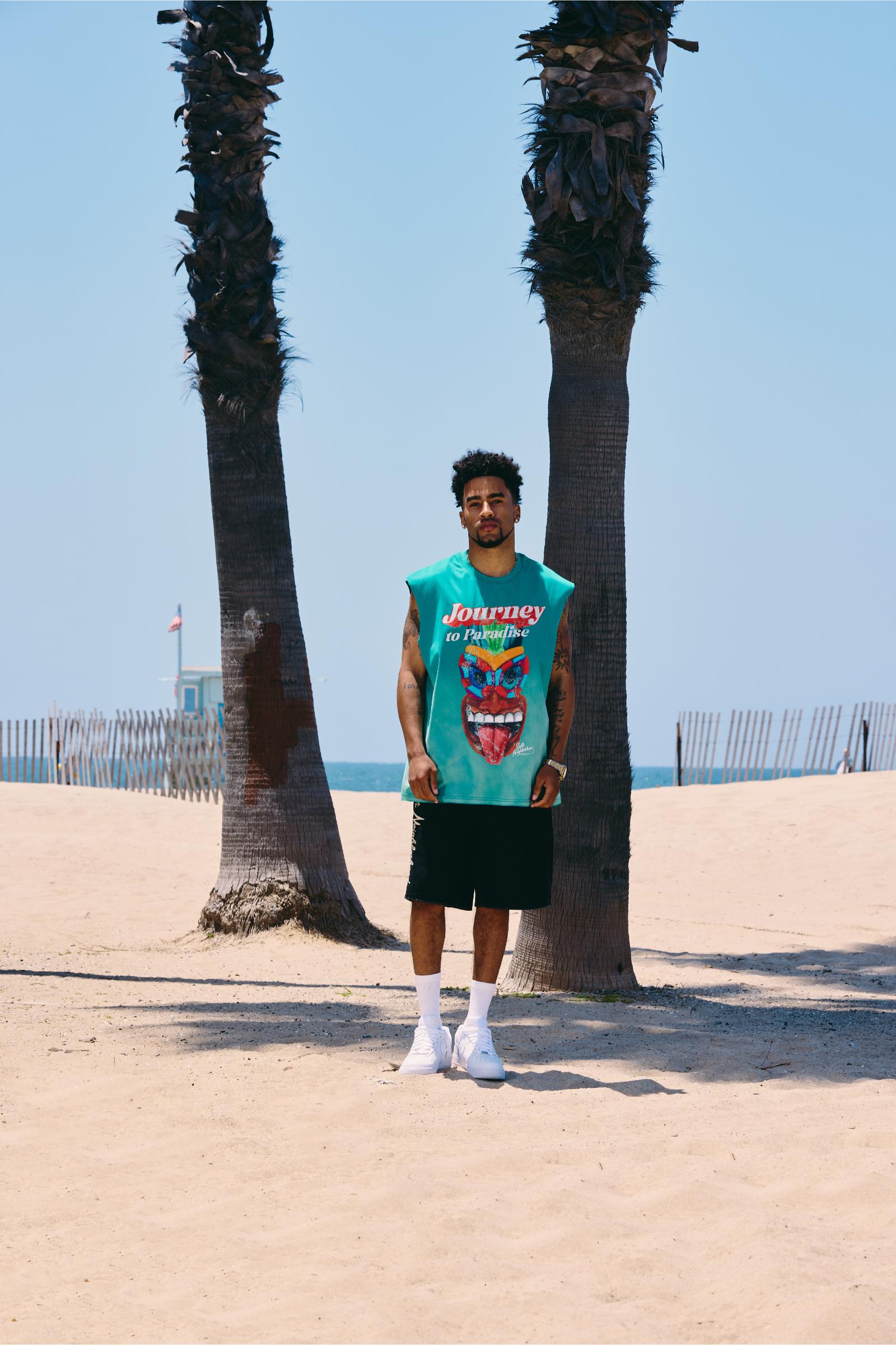 "Muscle" Graphic Tank Aqua