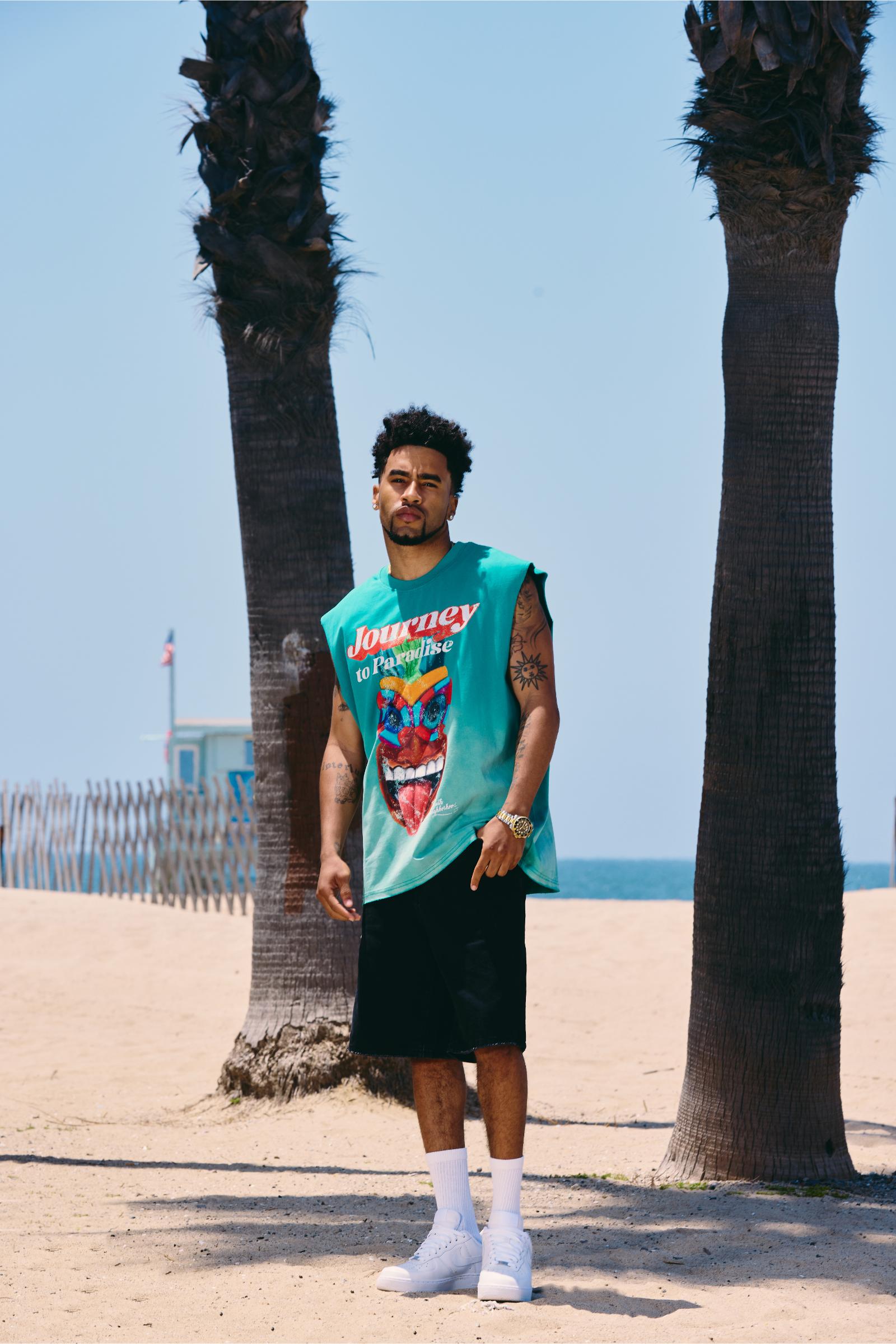 "Muscle" Graphic Tank Aqua