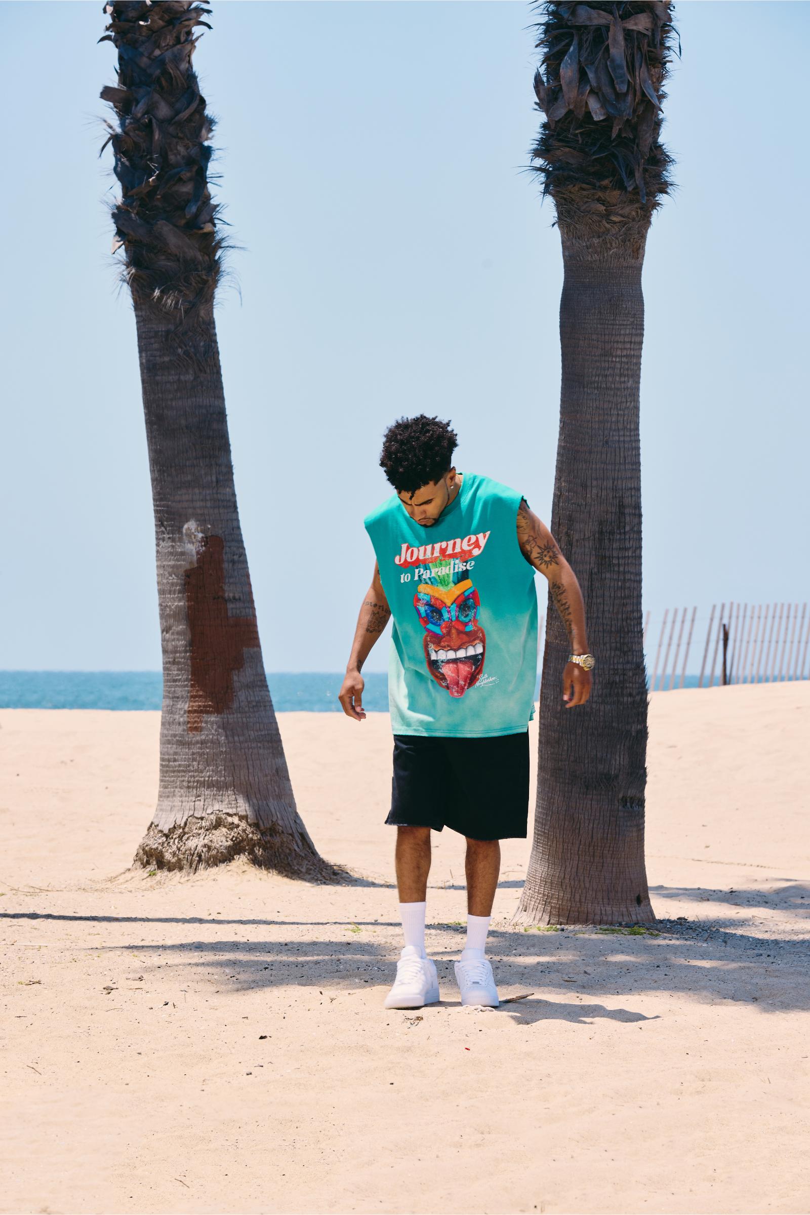 "Muscle" Graphic Tank Aqua