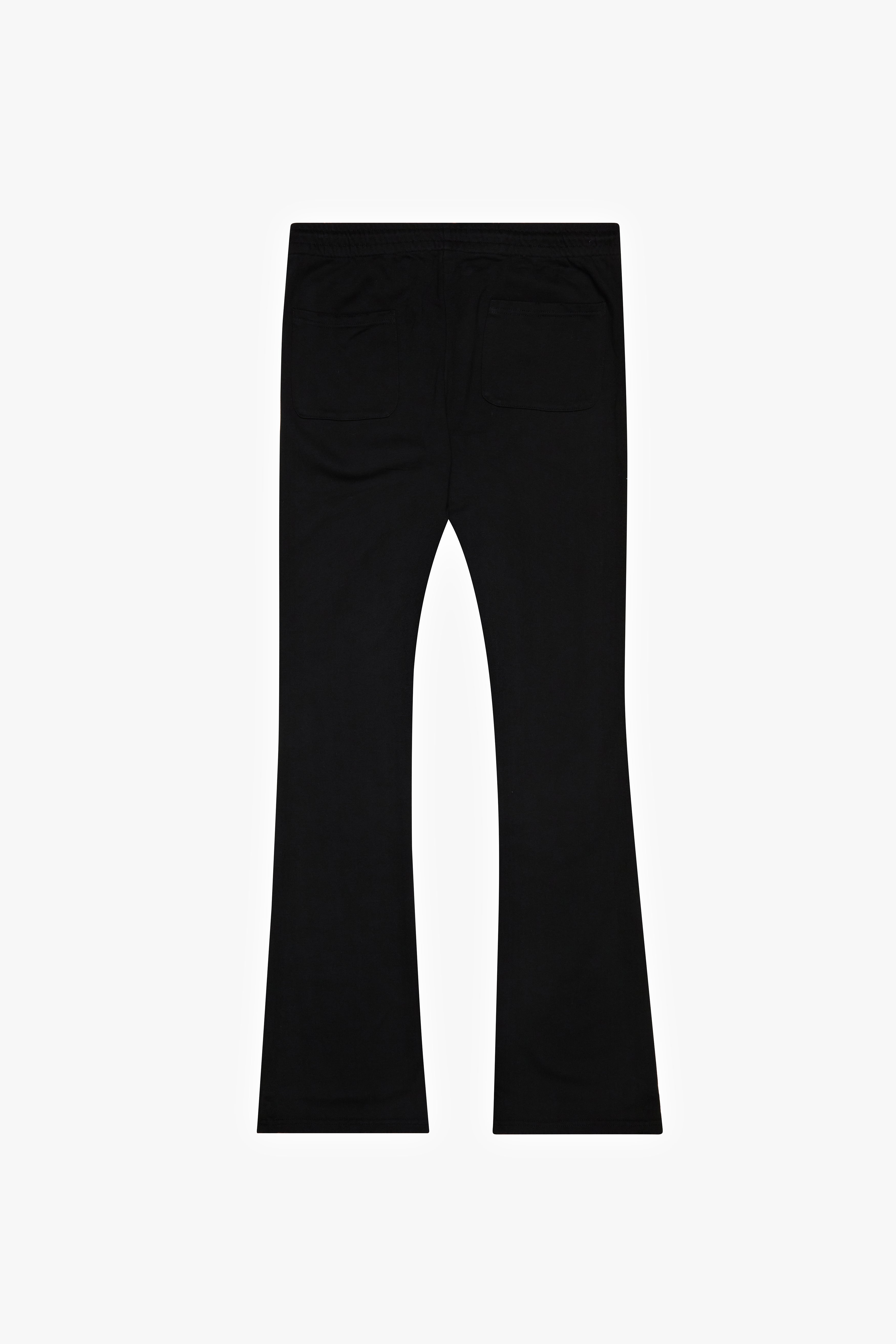 "Pit Stop" Stacked Pants Black