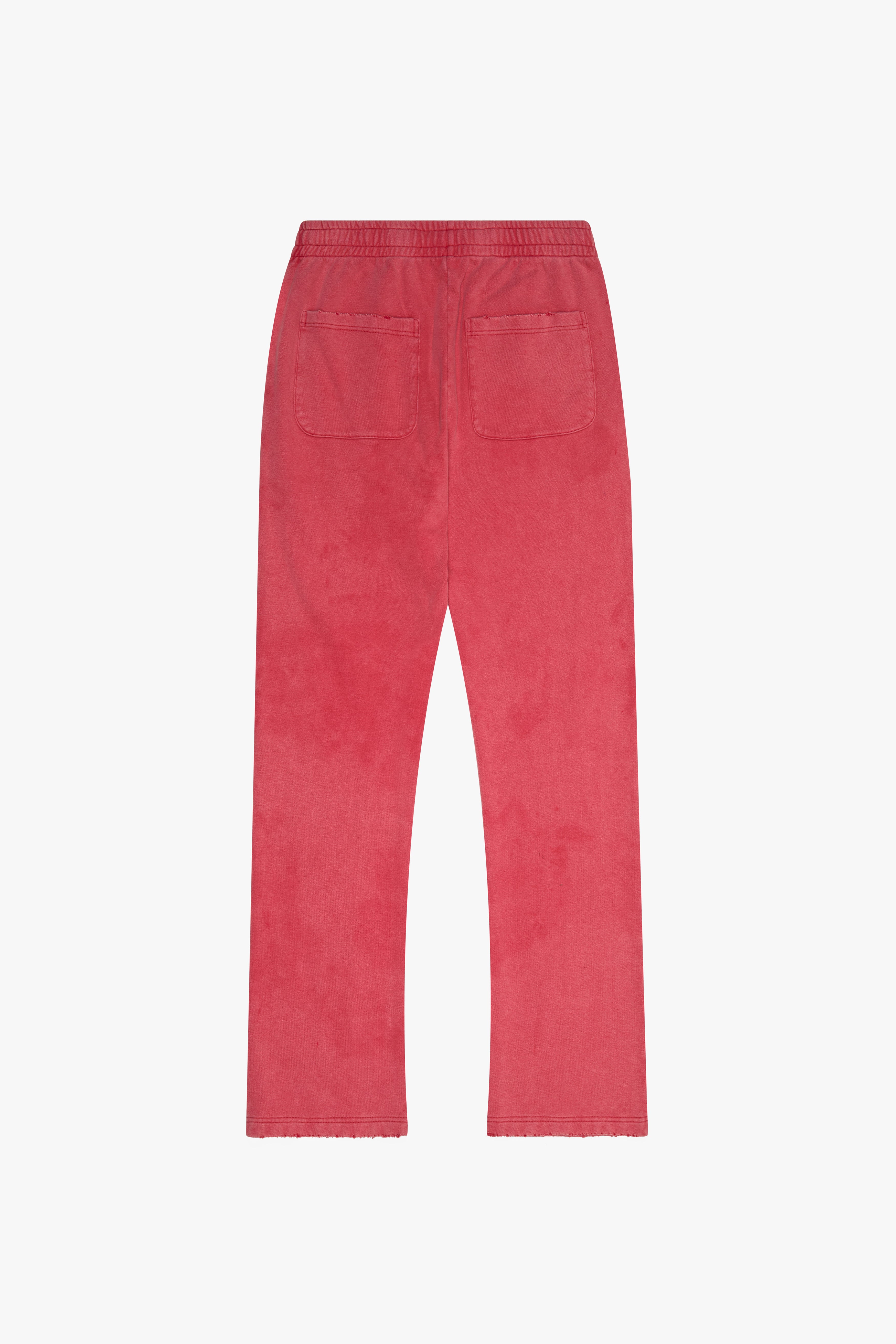 "CUTOUT" RELAXED FIT FLEECE PANTS RED