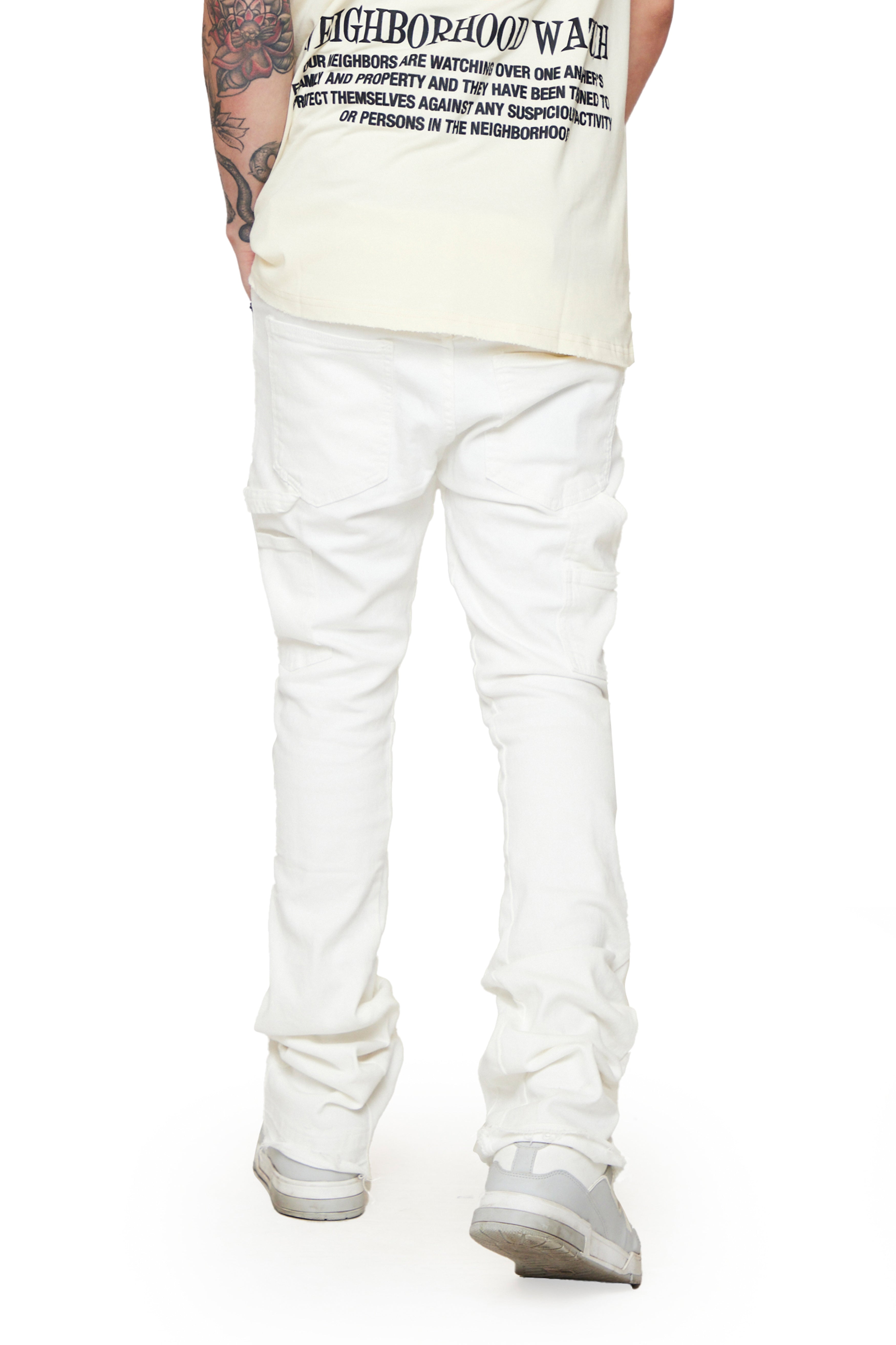"Wuadlupe" Stacked Jeans White