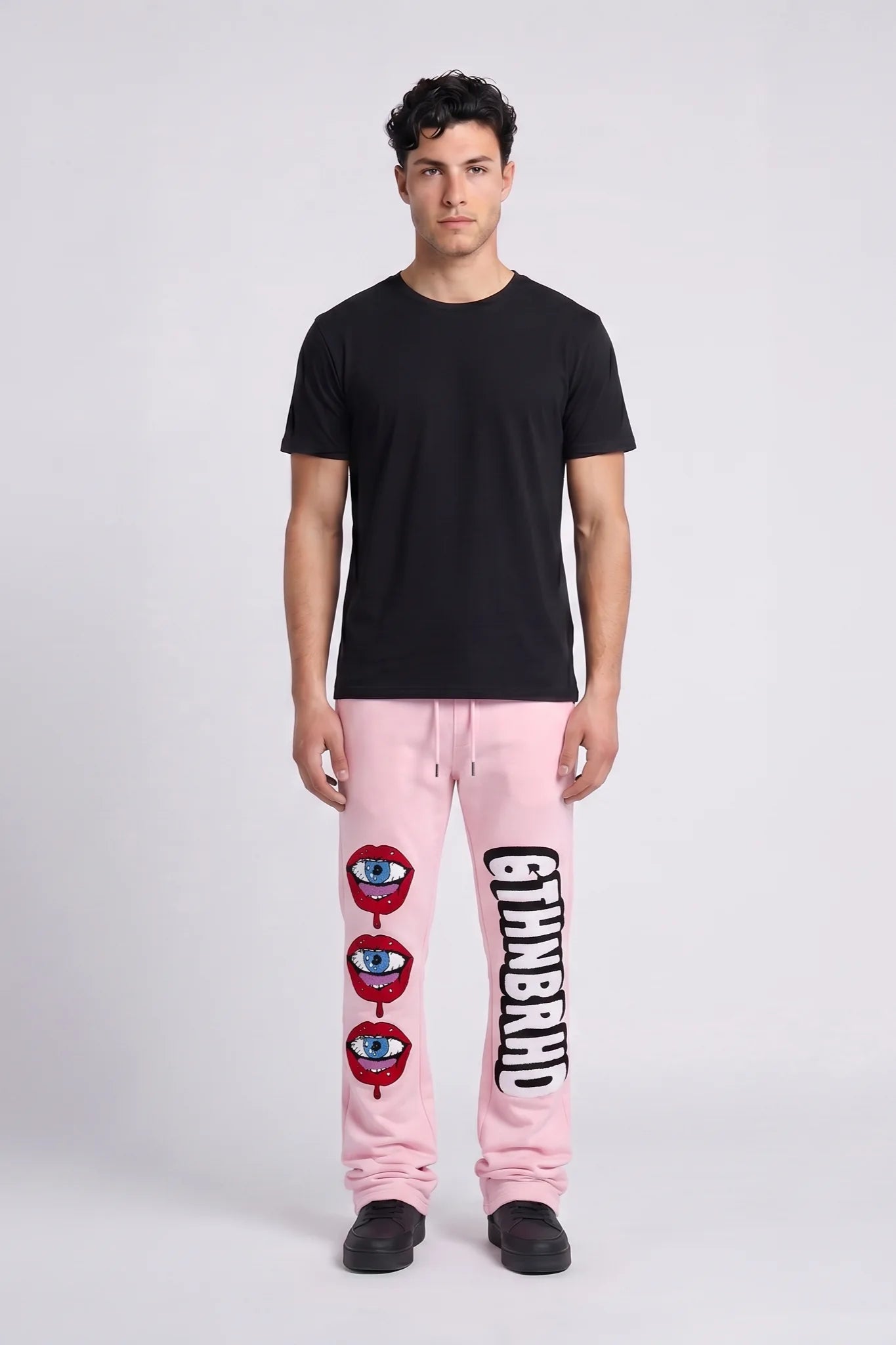 "Big Vision" Graphic Sweatpants Pink